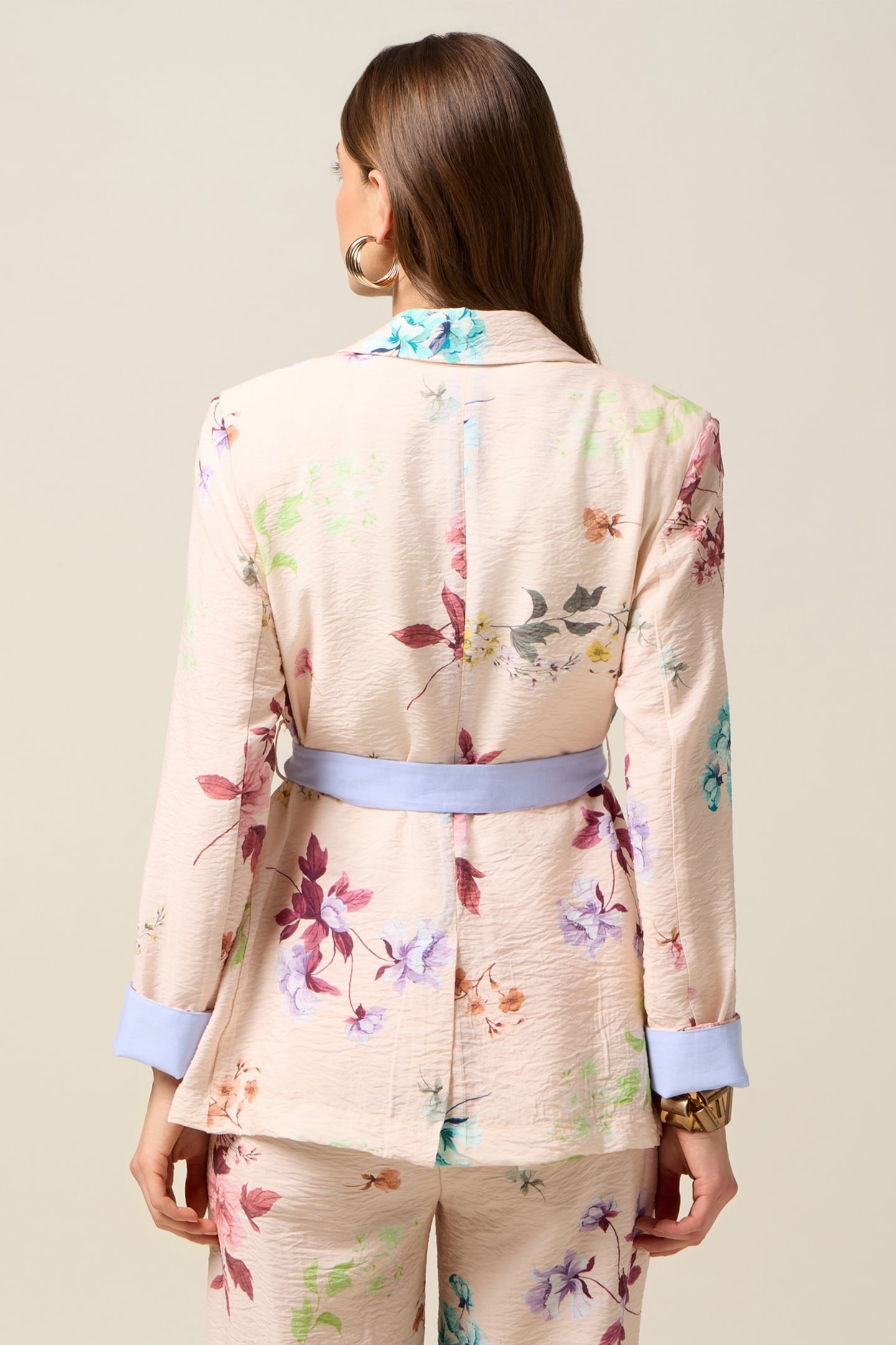 PATTERNED BLAZER WITH SASH PINK 3