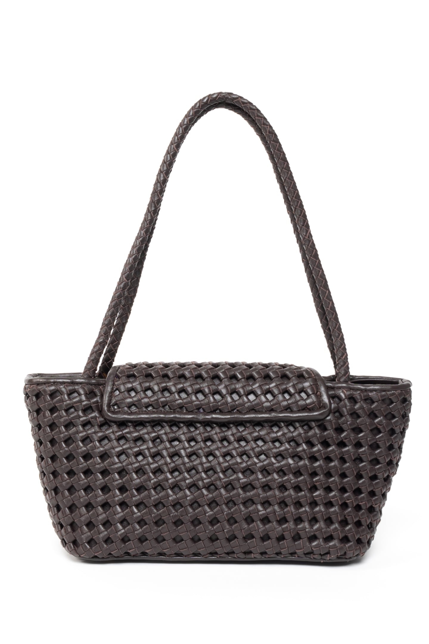COURRIER TOTE WOVEN LEATHER DARK BROWN 3