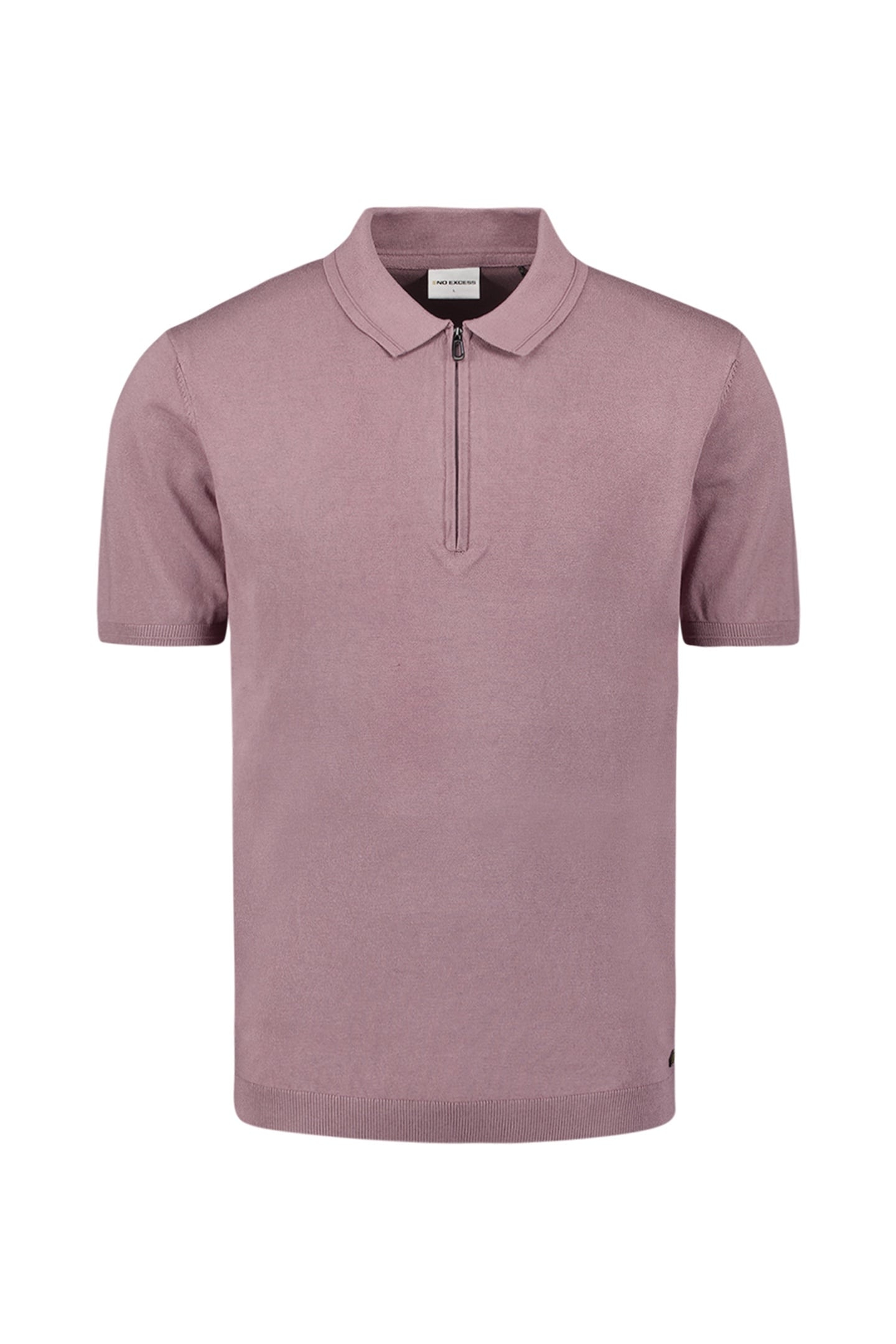 PULLOVER SHORT SLEEVE POLO ZIP SOLID MAUVE 5