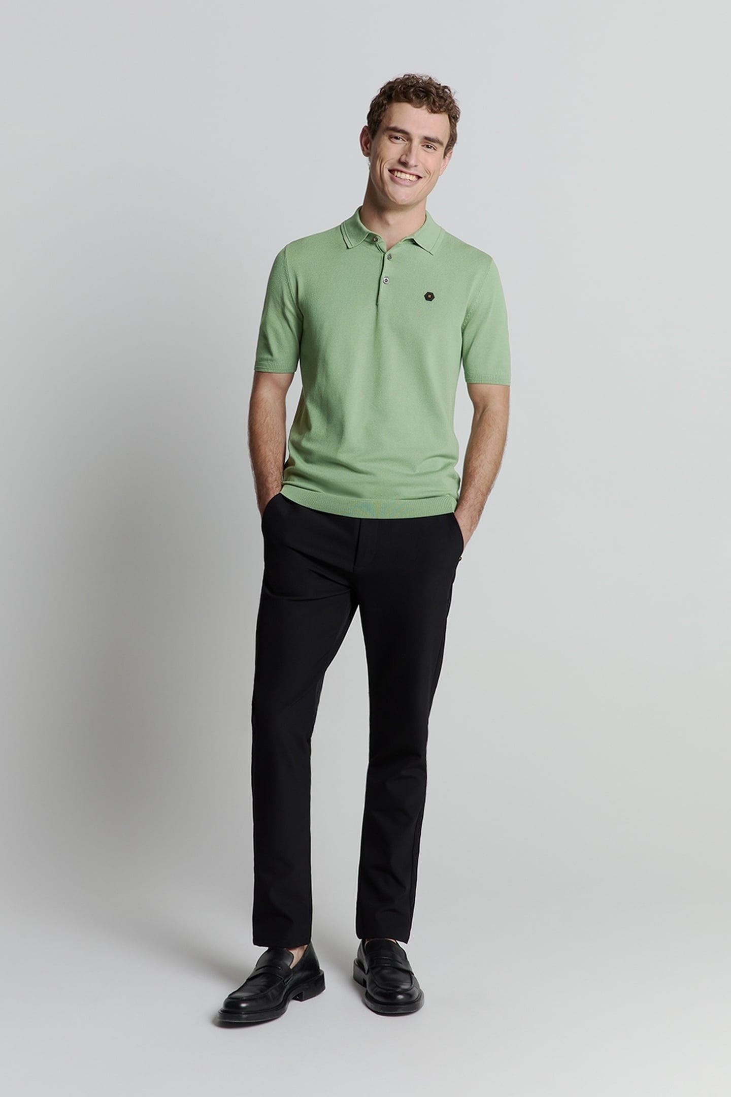 PULLOVER SHORT SLEEVE POLO BUTTON SOLID GREEN 2