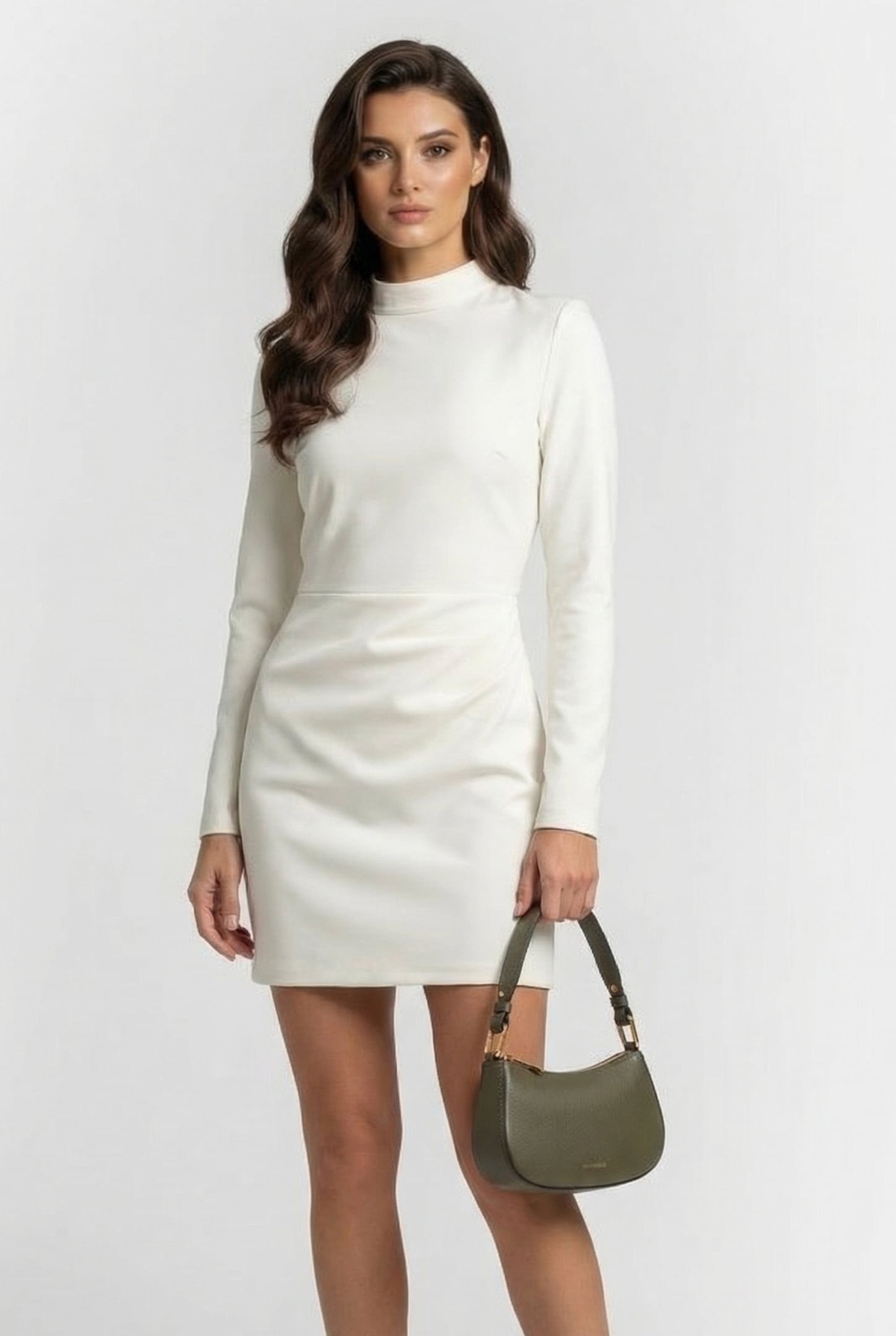 MINI SHOULDER BAG IN GRAINED LEATHER IN LAUREL GREEN 1