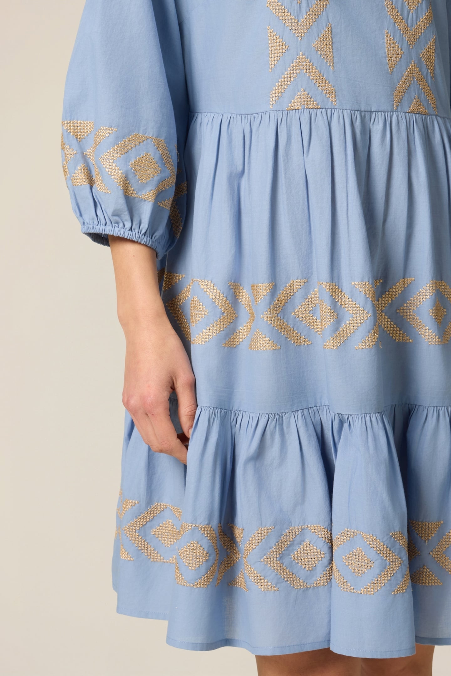 FLARED DRESS WITH EMBROIDERY LIGHT BLUE 5