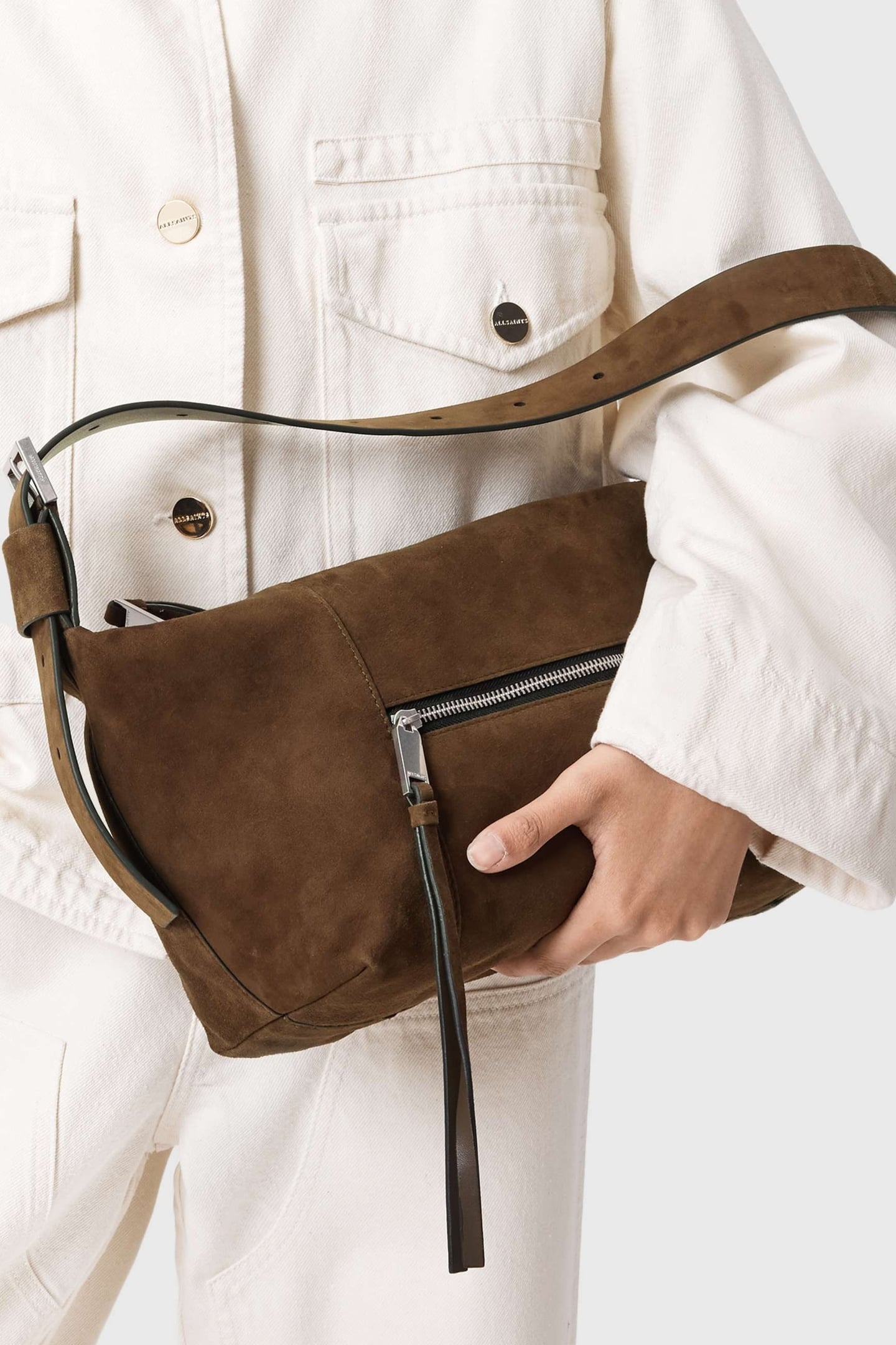 VEGA SUEDE SHLDR BAG FANGO BROWN 3