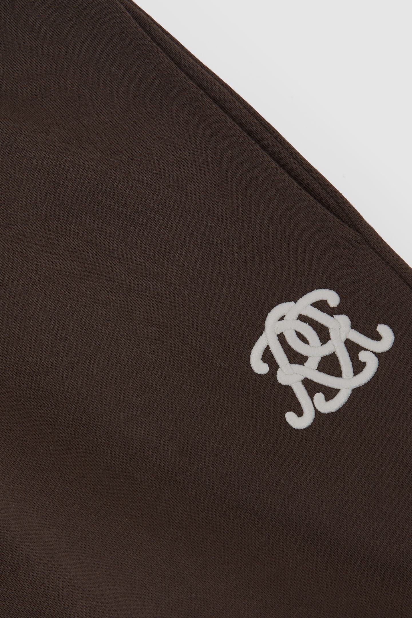 DRAWSTRING WIDE LEG MOTIF JOGGERS BROWN 5