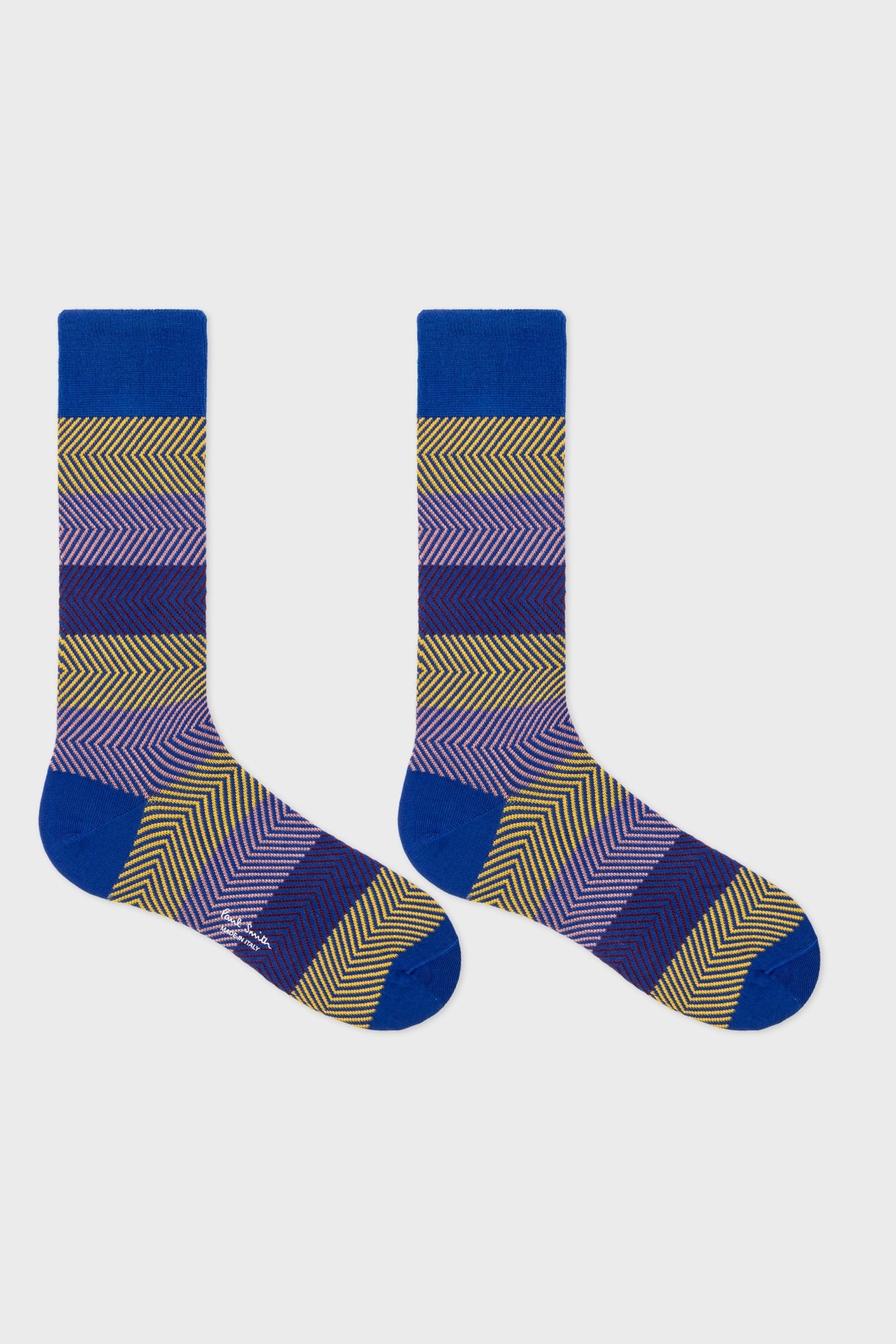 SOCK HERMAN ZIGZAG COBALT BLUE 2