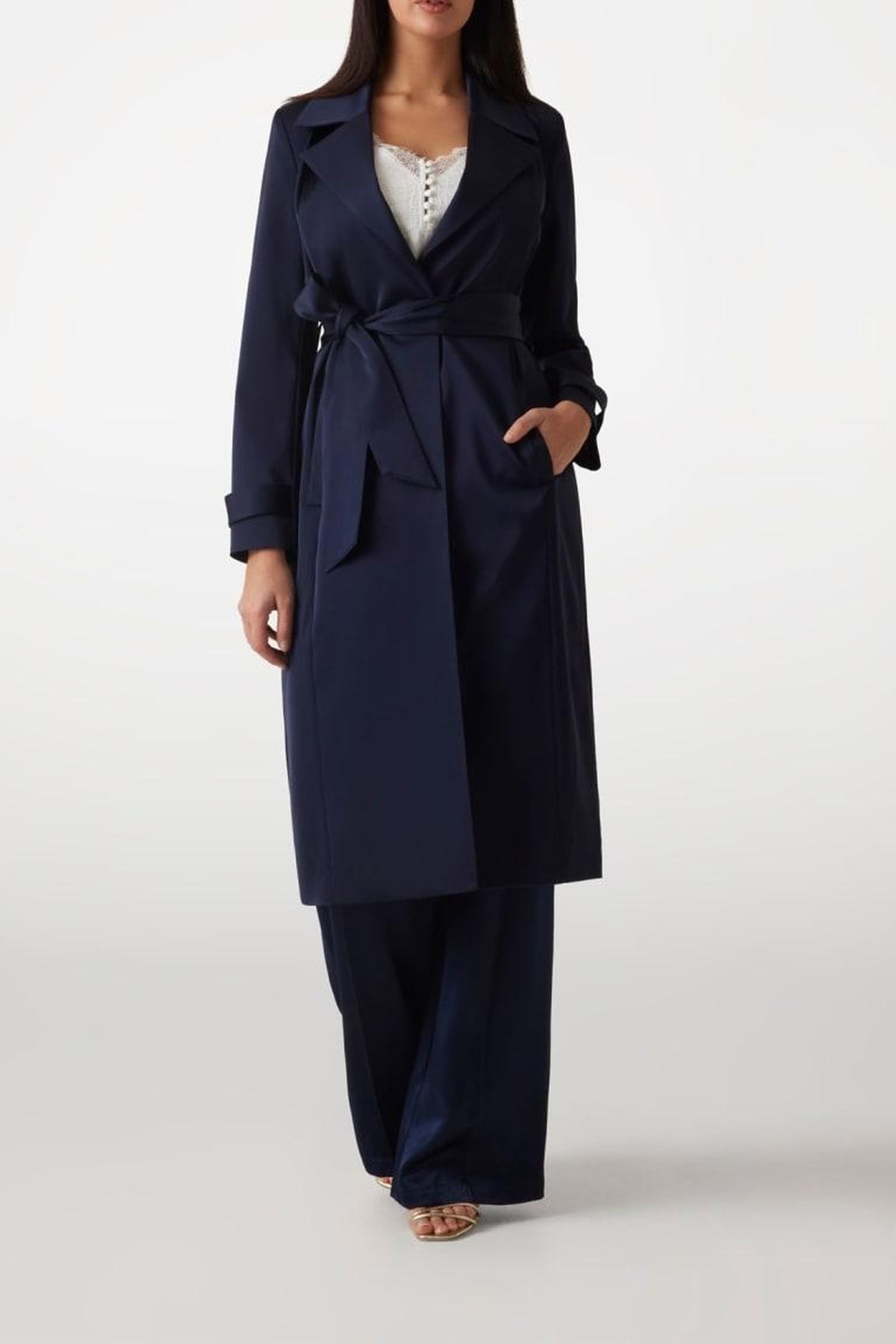 MARCIANO BY GUESS ELEONOR TRENCH NOCTURNAL NAVY 1