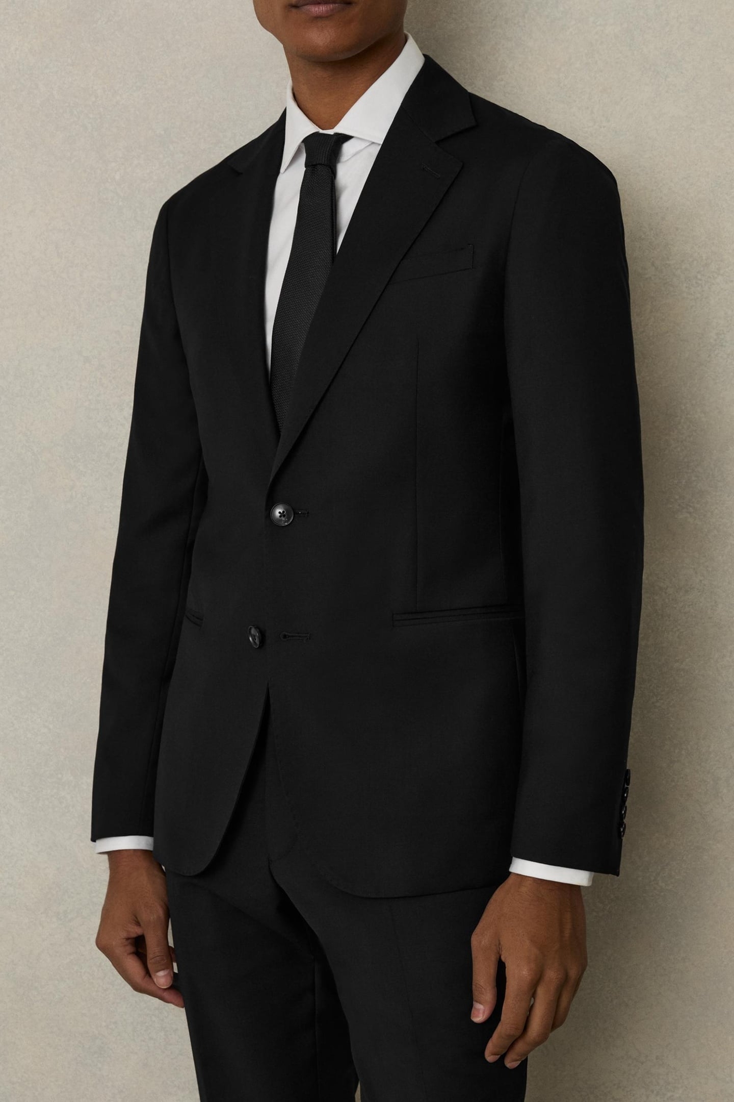 SB 2B NOTCH PLAIN WEAVE BLAZER BLACK 2