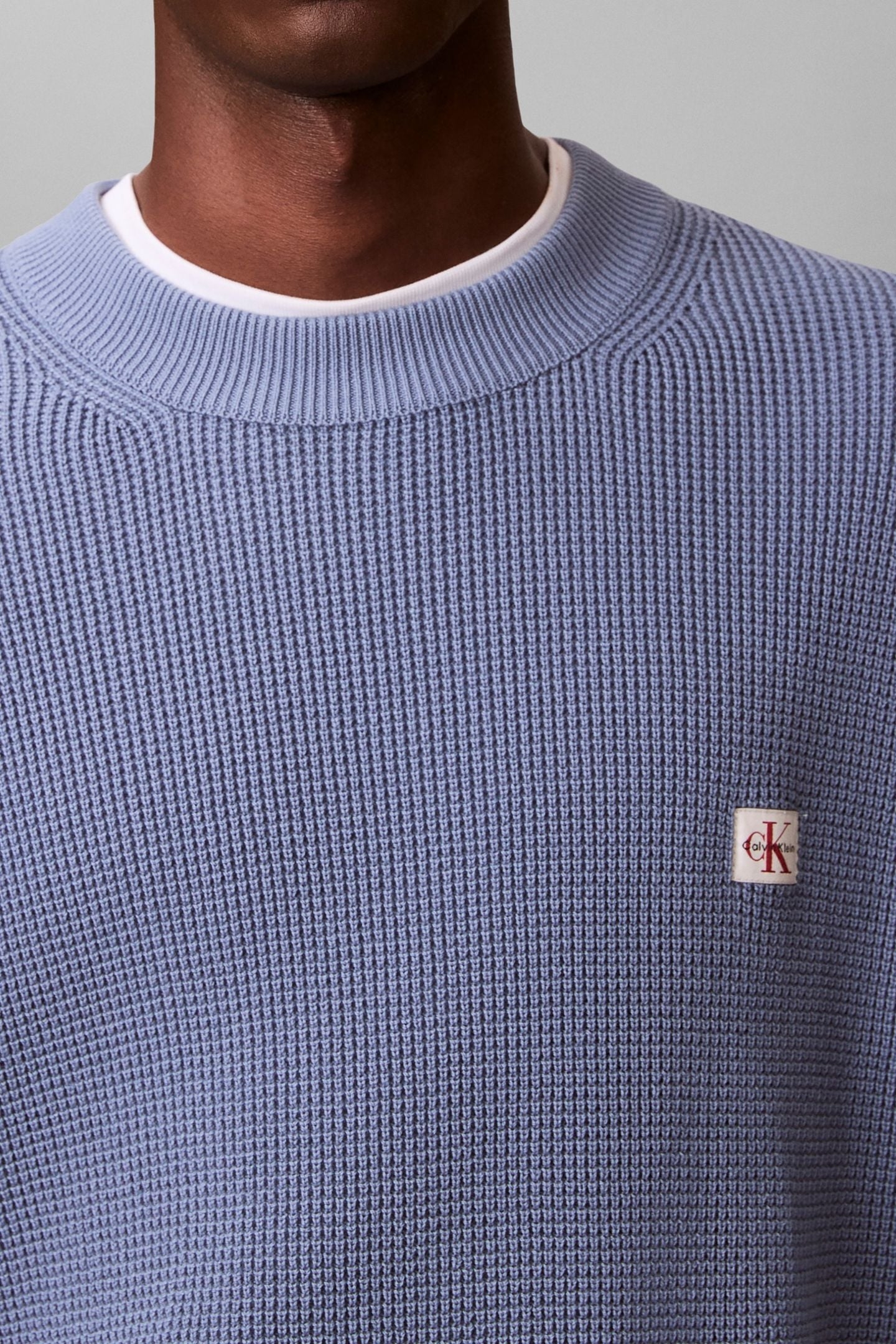 LS EZ COTTON WAFFLE SWEATER DUSTY SAILOR BLUE 6