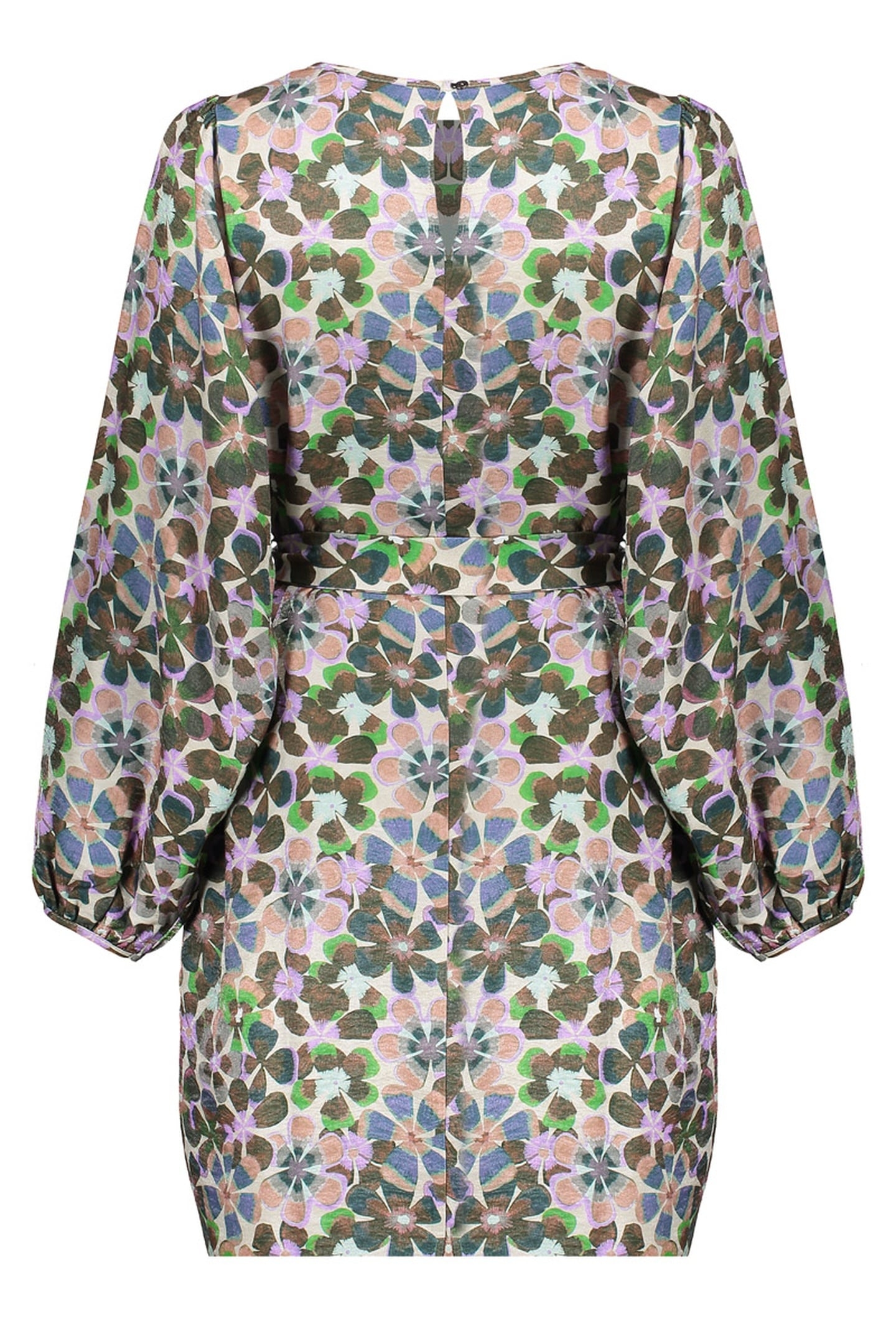 DRESS FLOWERS GREEN/LILA 2