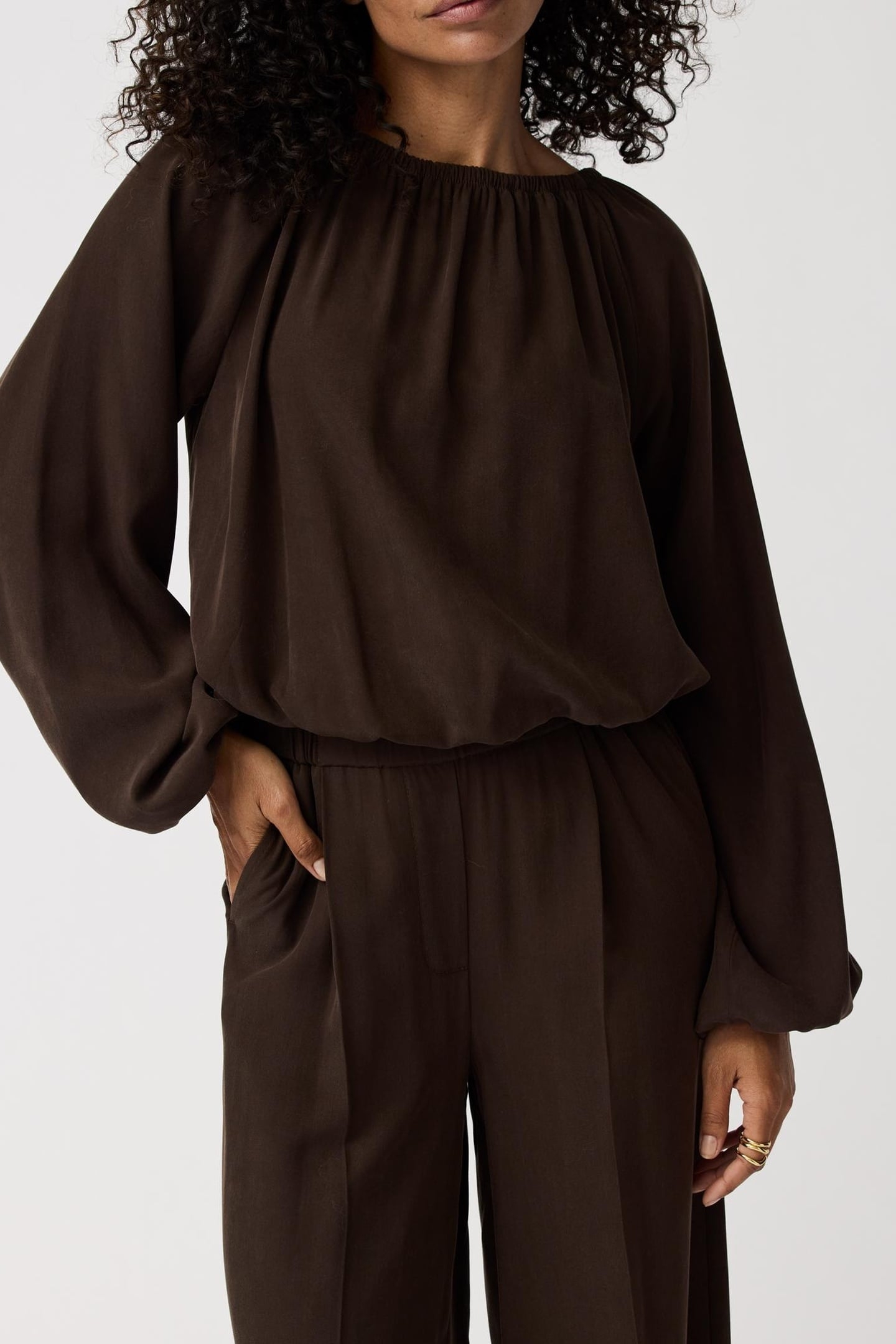 MOONFLOWER PANTS DARK BROWN 2