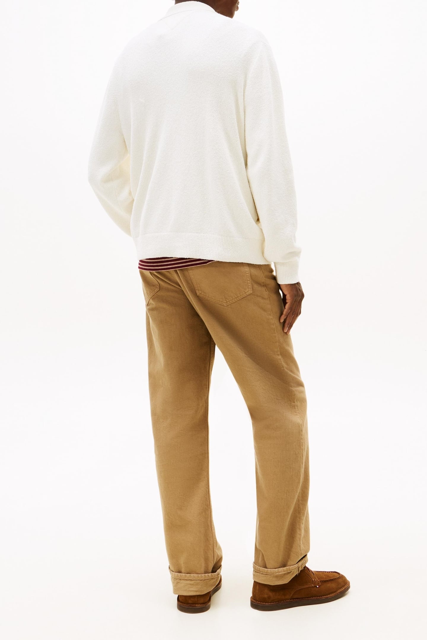 TEXTURED POLO CARDIGAN IVORY PETAL 2