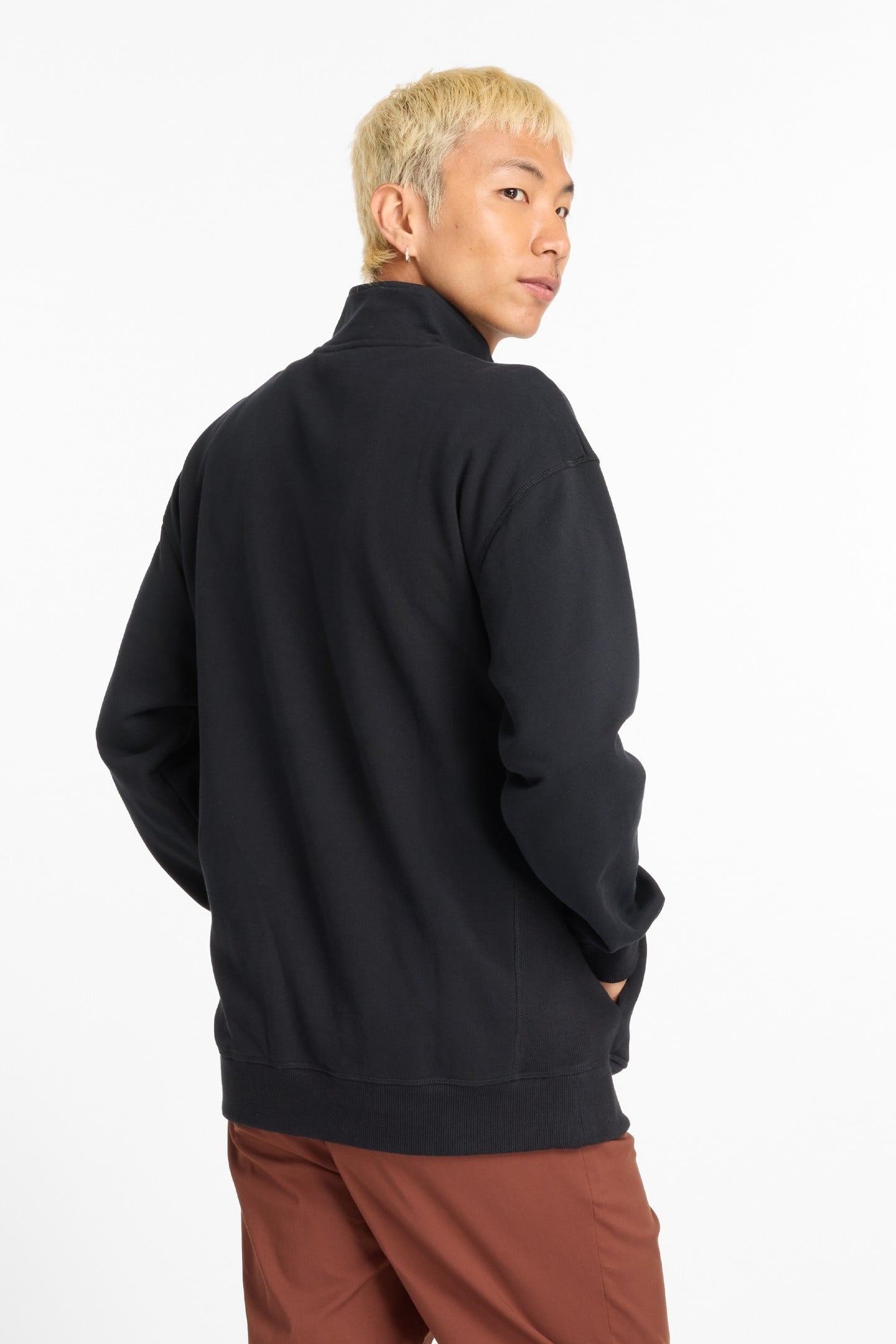 ATHLETICS FLEECE 1/2 ZIP BLACK 3