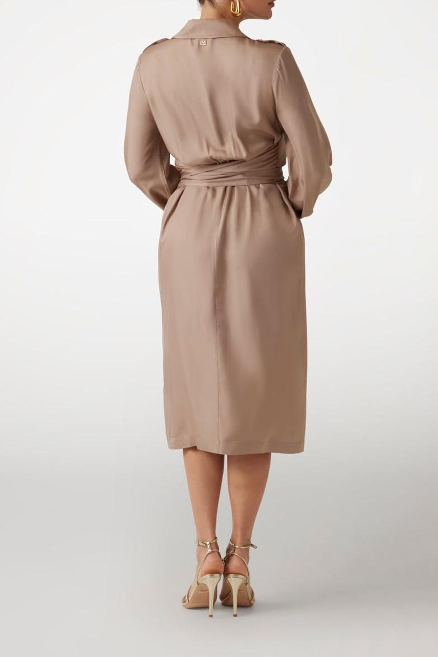 MARCIANO BY GUESS DORIAN LS WRAP DRESS NATURAL ALMOND 3