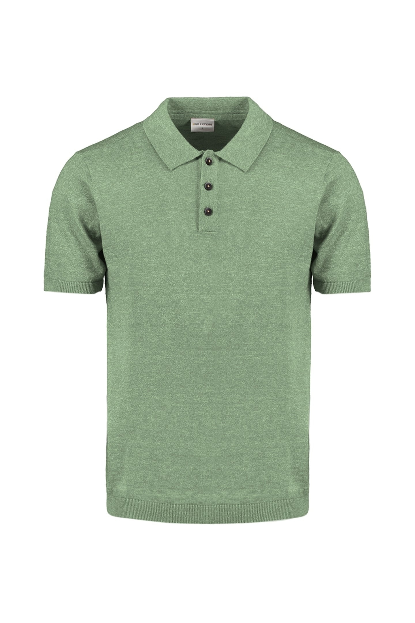 PULLOVER SHORT SLEEVE POLO MELANGE WITH LINEN GREEN 4