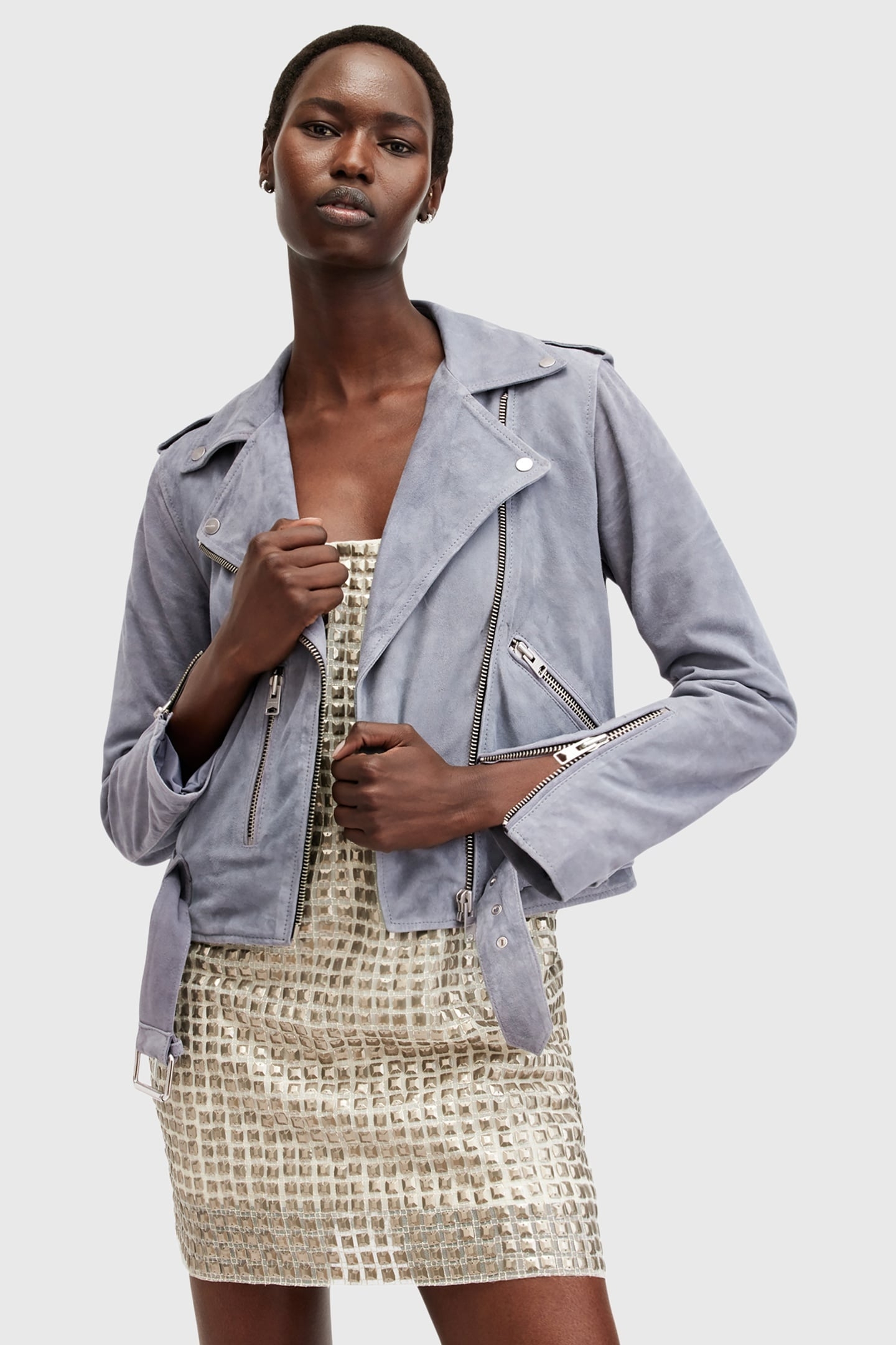 SUEDE BALFERN BIKER DENIM BLUE 1