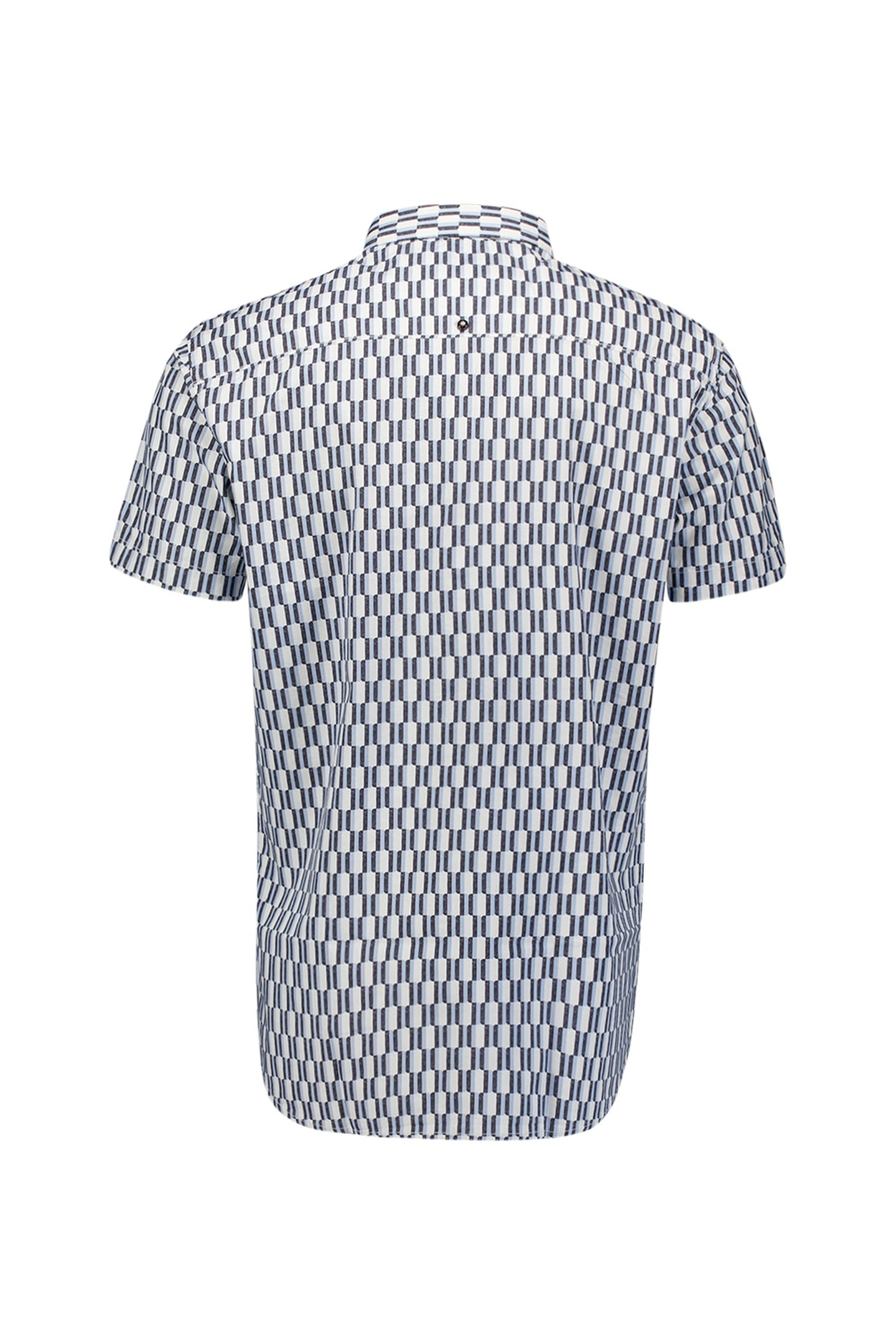 SHIRT SHORT SLEEVE STRETCH ALLOVER PRINTED BLUE 2