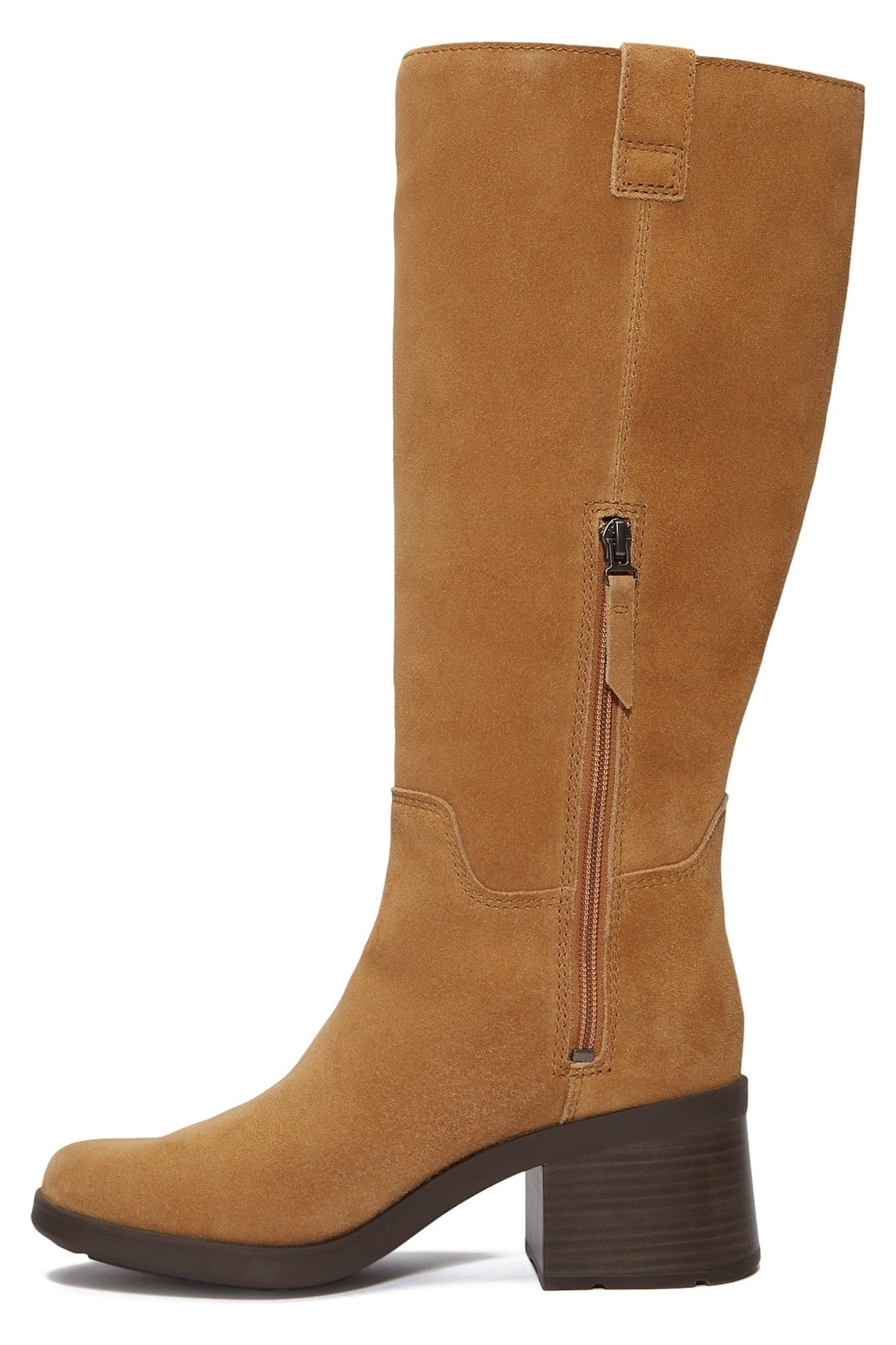 BELLEVAUX TALL ZIP UP BOOT MEDIUM BROWN SUEDE 3
