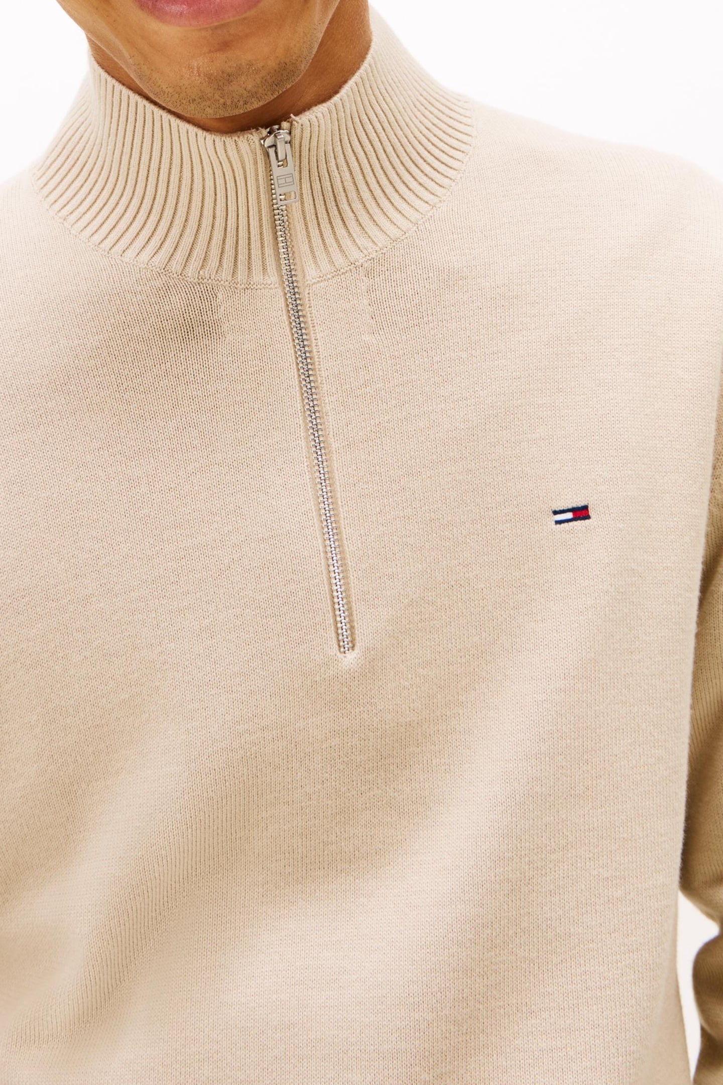 FLAG QUARTER-ZIP SWEATER GULF SAND 5