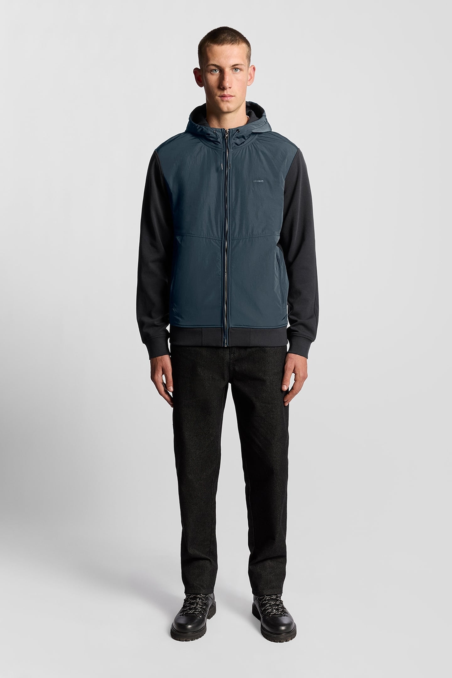 HALF RAGLAN HYBRID HOODIE DARK NAVY 1