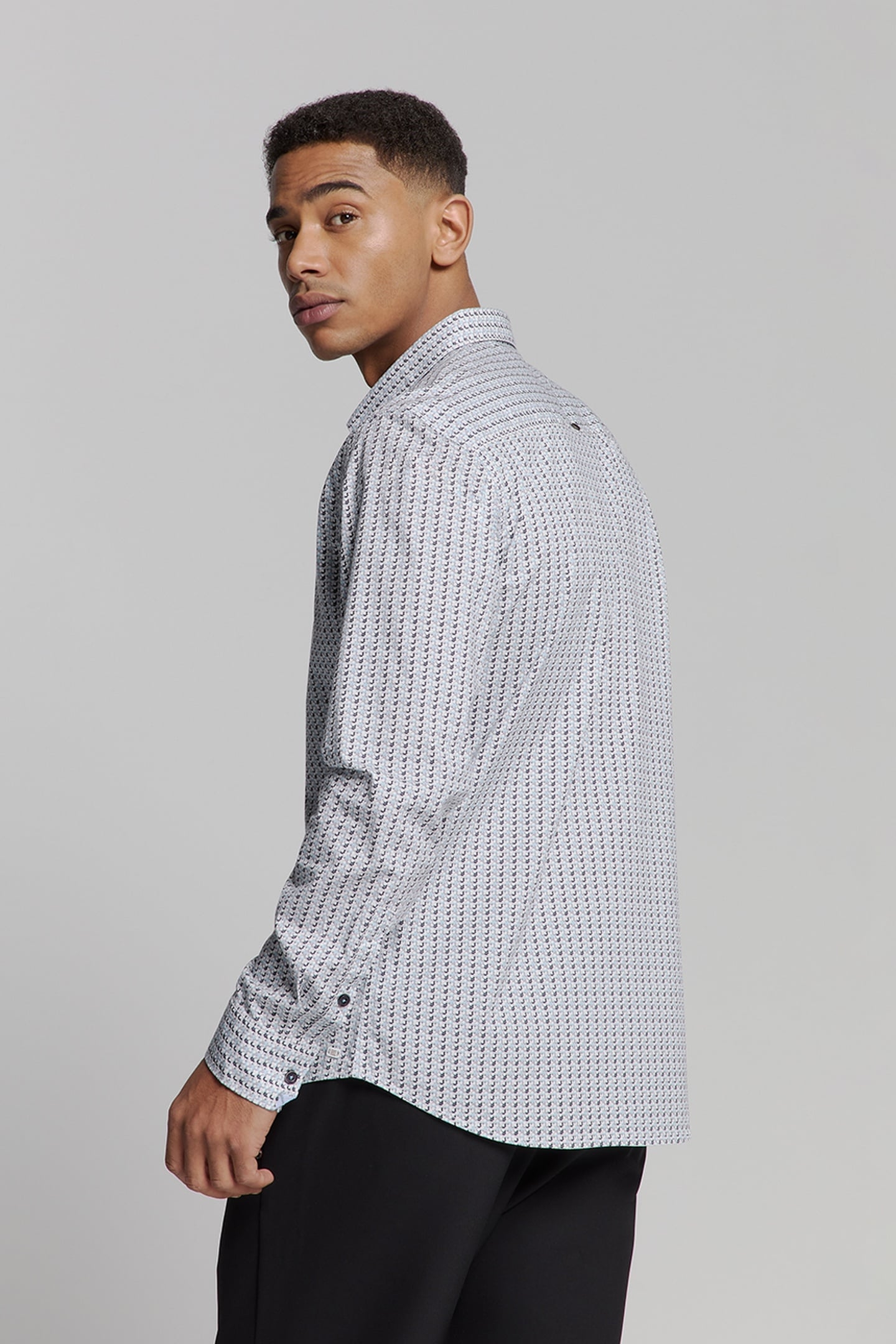 SHIRT STRETCH ALLOVER PRINTED SEABLUE 2