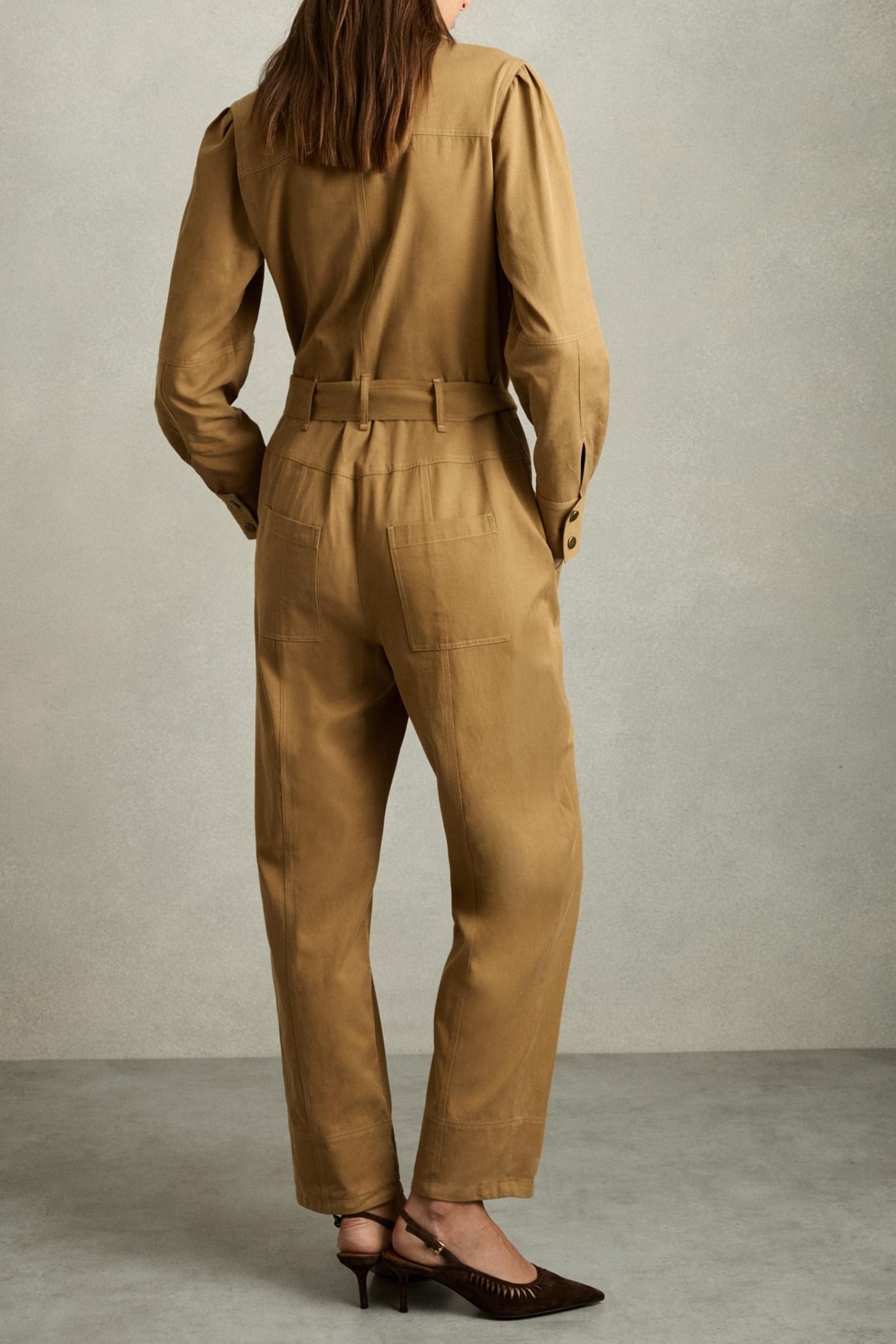 SEAM DETAIL JUMPSUIT CAMEL 2