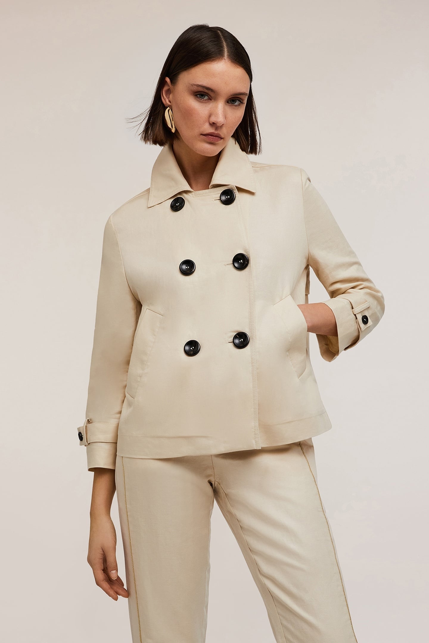 SINGLE-BREASTED BLAZER IN TECHNICAL COTTON WHITE 3