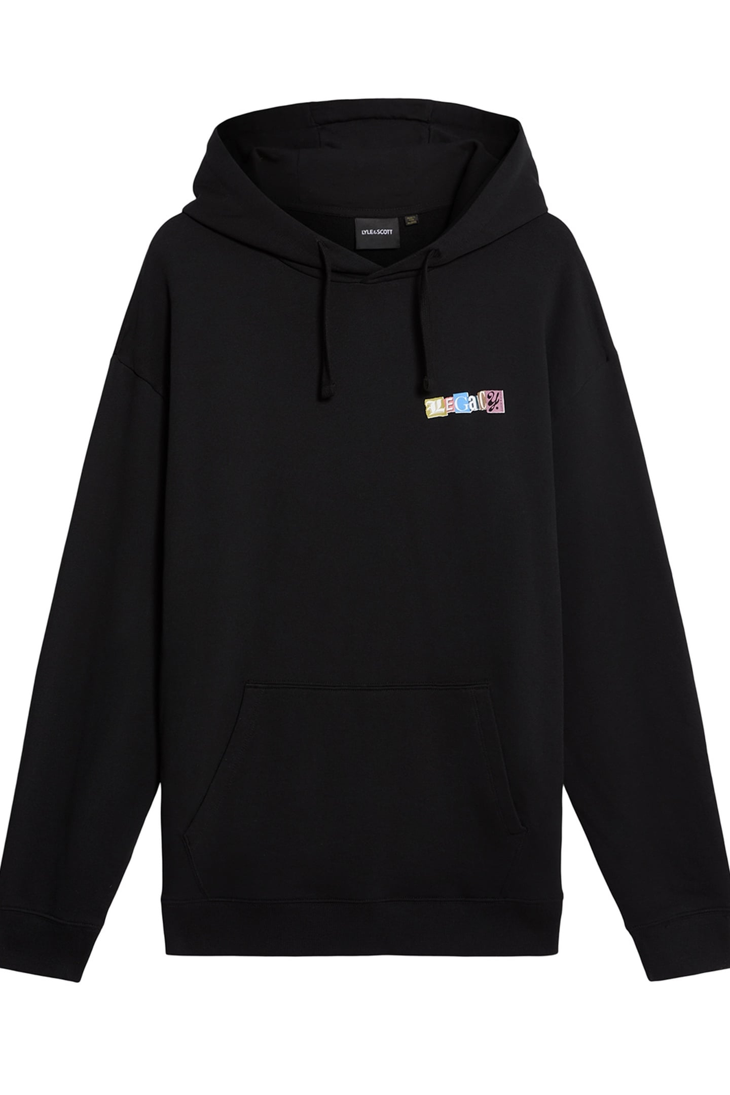 PAPER LETTERS GRAPHIC HOODIE JET BLACK 4
