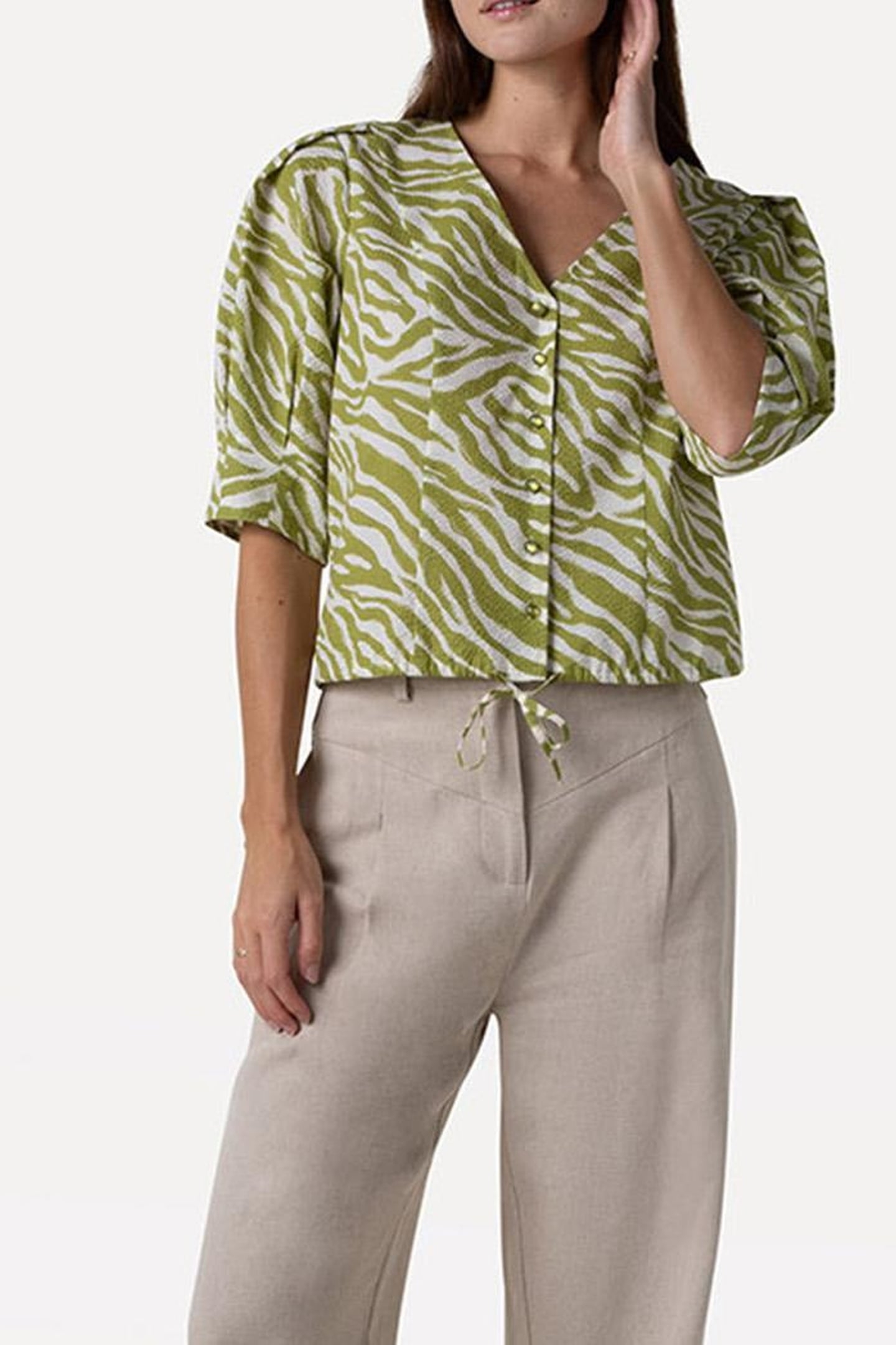 DOLLY SHIRT ABSTRACT GREEN 2