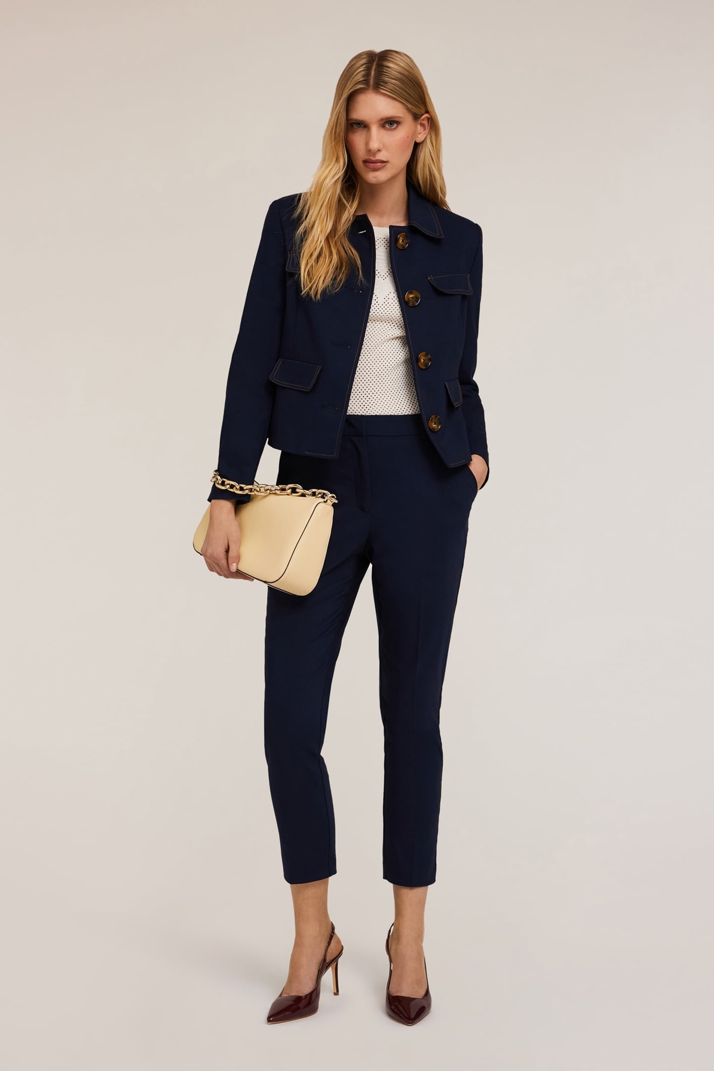 COTTON JACKET WITH OVERSIZED BUTTONS BLUE 1