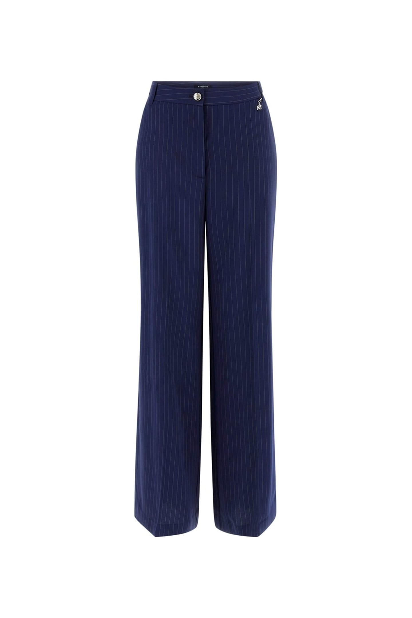 MARCIANO BY GUESS SIDNEY WIDE LEG PANT NAVY PINSTRIPE WHITE 5
