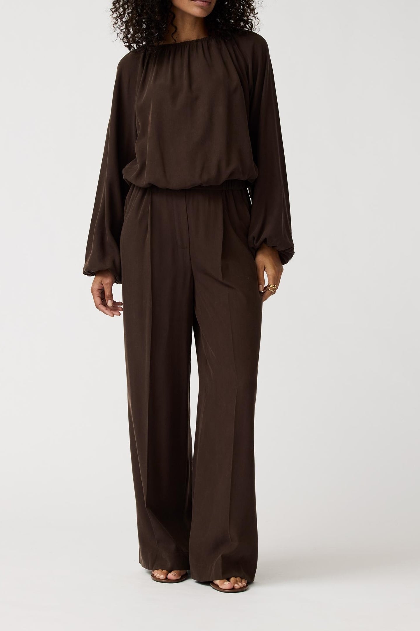 MOONFLOWER PANTS DARK BROWN 1