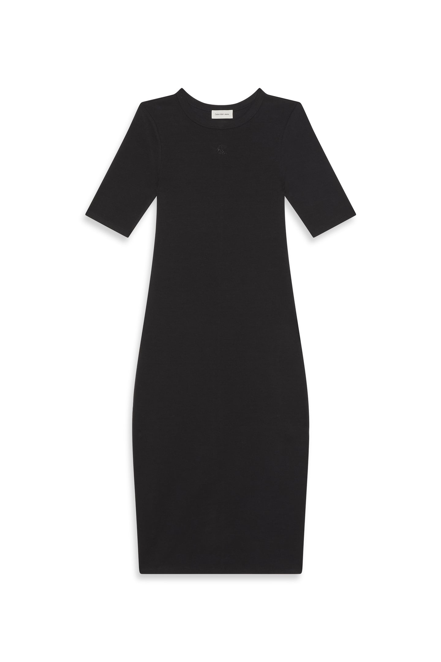 REFINED CONTOUR 1X1 RIB MIDI DRESS BLACK 6
