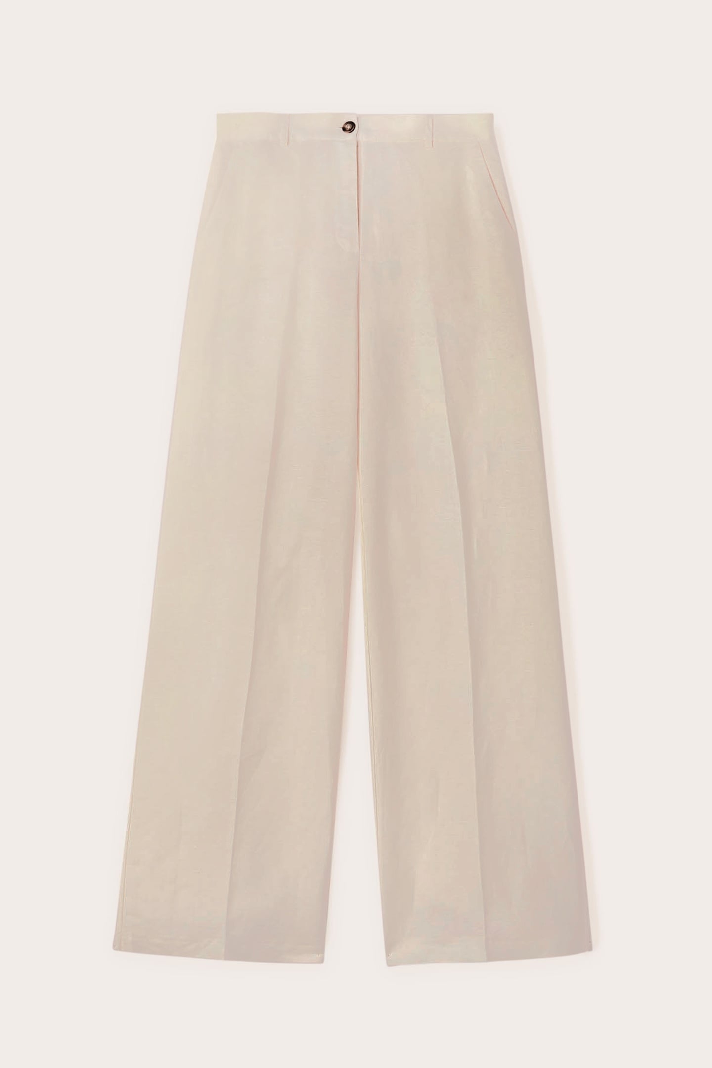 WIDE LEG LINEN BLEND TROUSERS WHITE 5