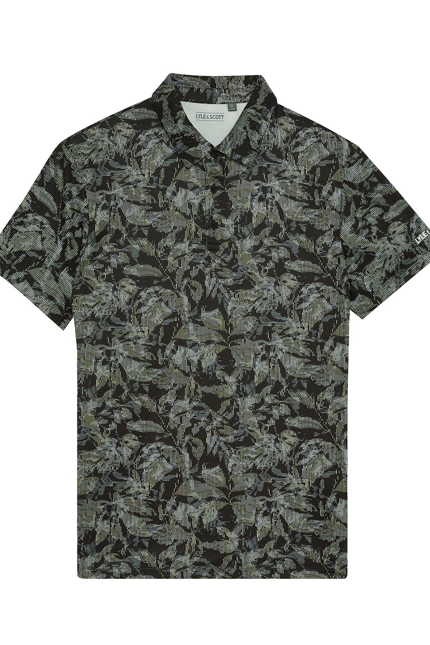 GOLF DIGITAL FLORAL POLO SHIRT JET BLACK 4