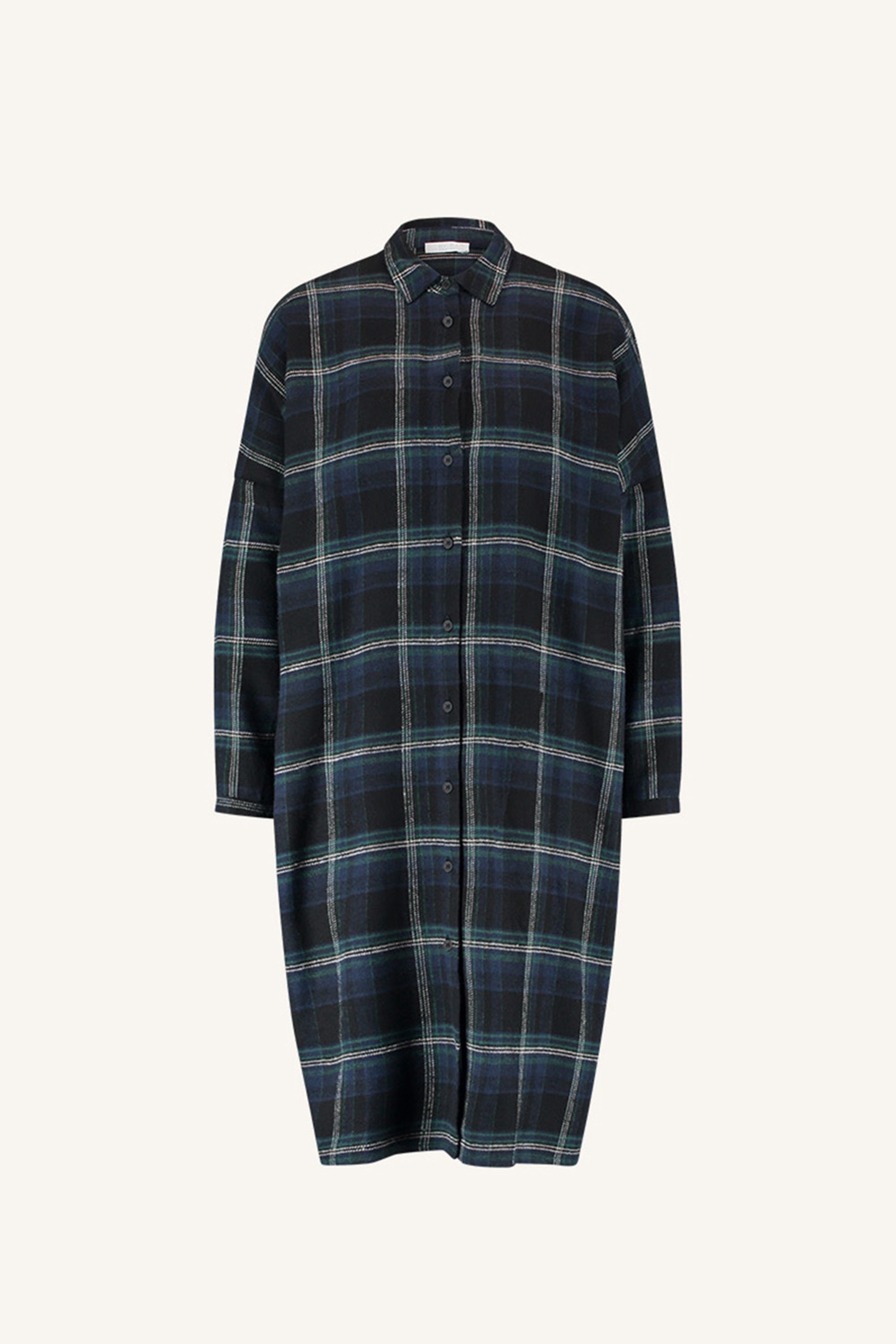 CHECK DRESS DARK GREEN 2