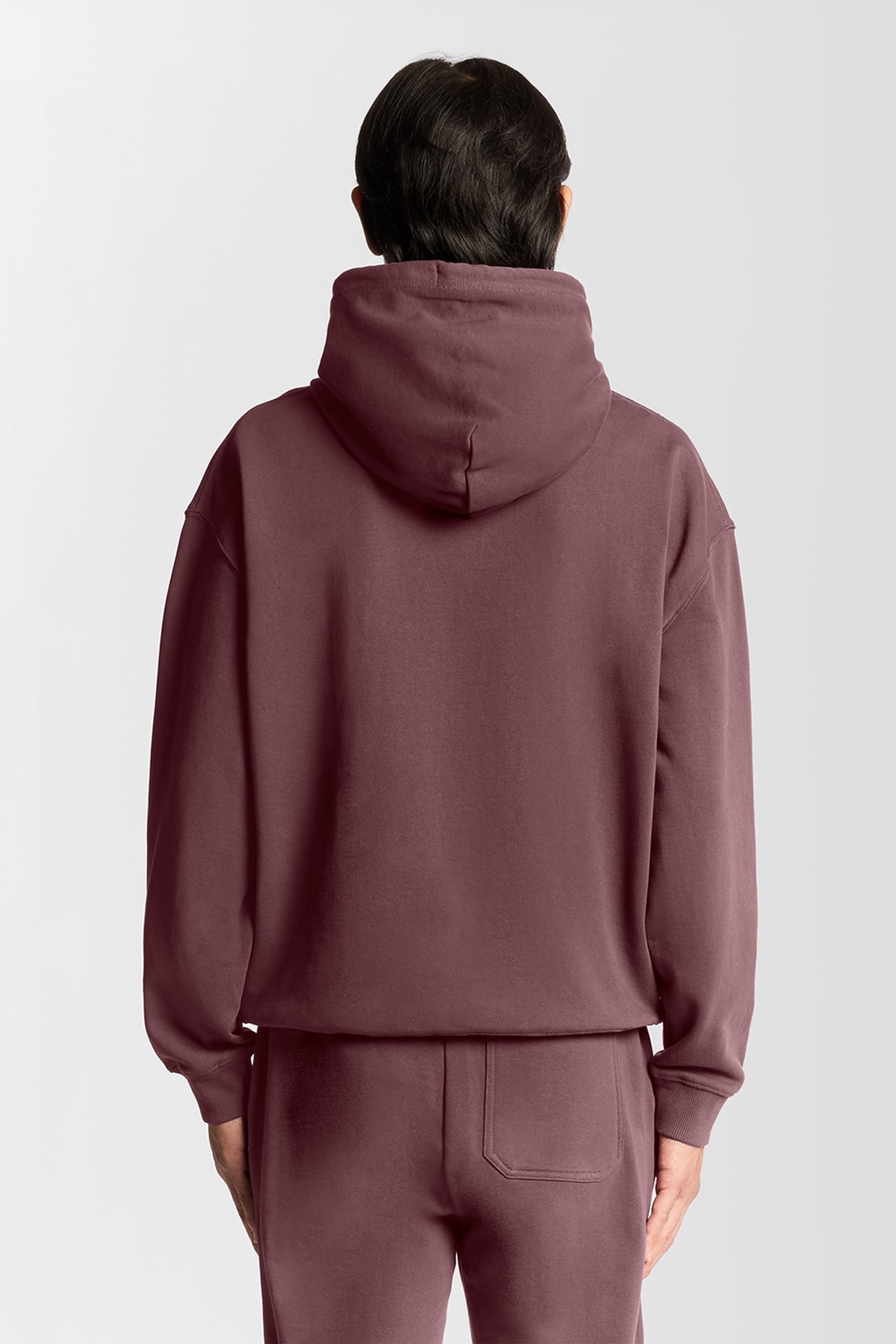 SCRIPT BRUSHBACK PULLOVER HOODIE DUSKY MAROON 3