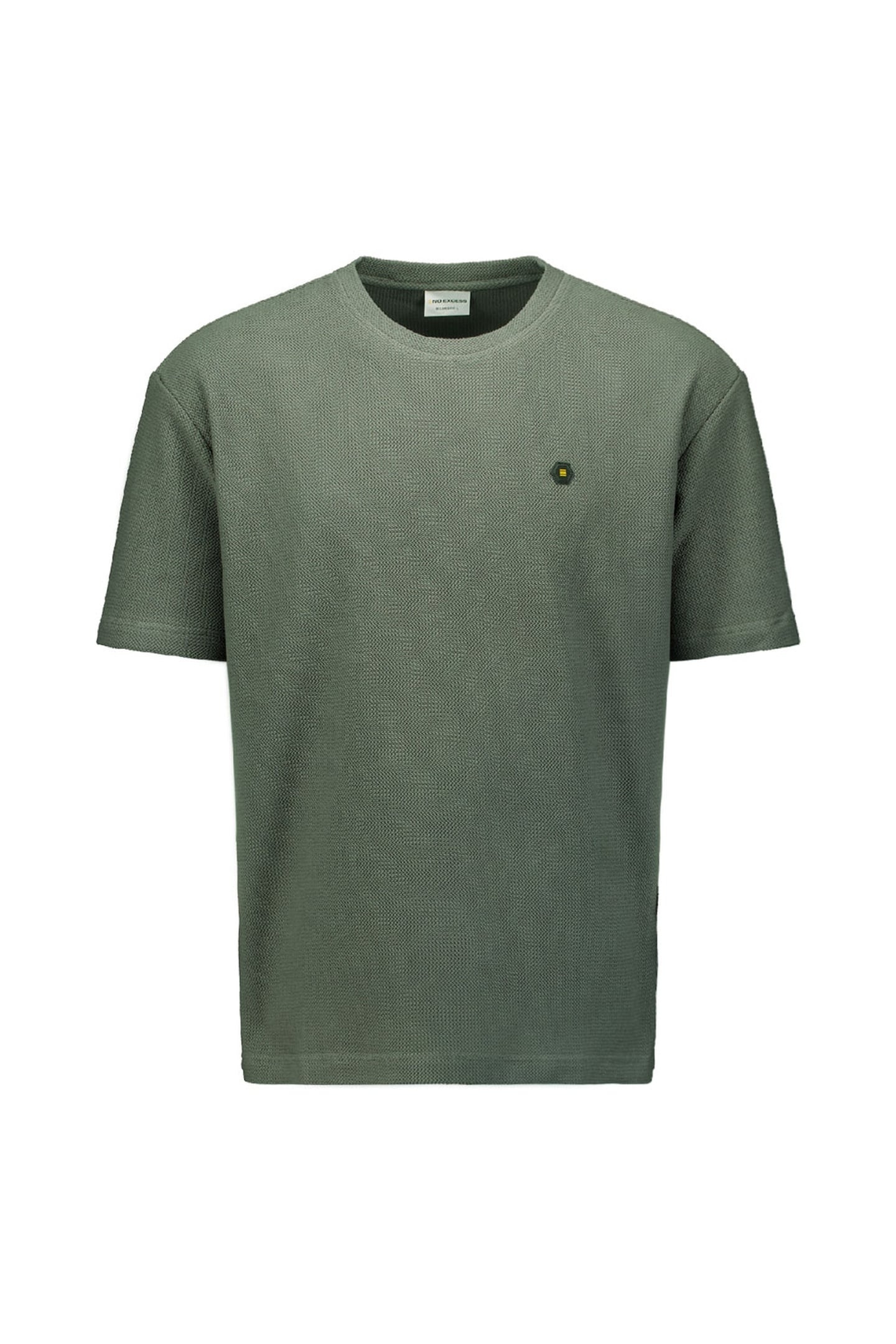 T-SHIRT CREWNECK SOLID RELIEF JACQUARD DARK STEEL 5