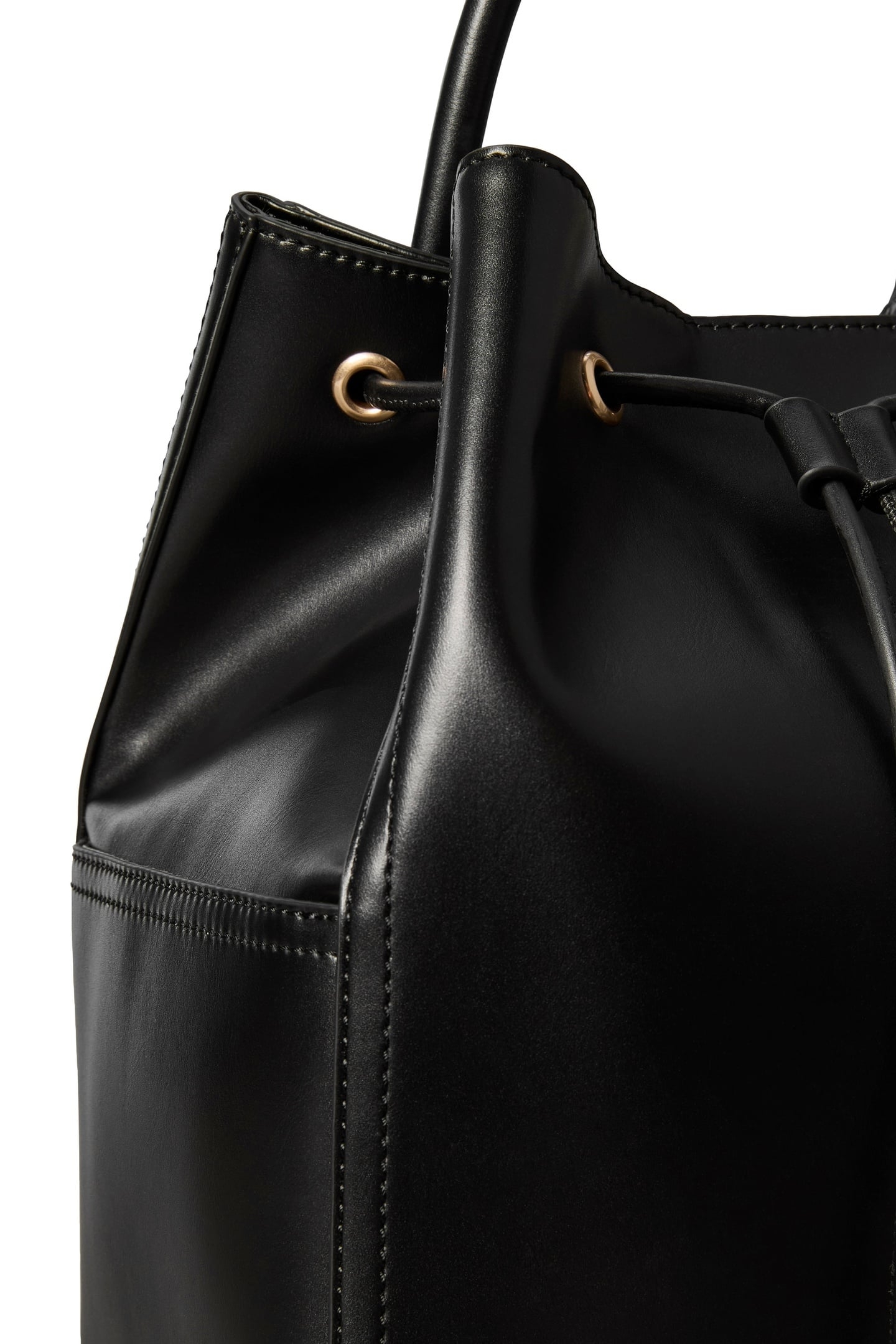 DRAWSTRING BACKPACK BLACK/ANTIQUE LIGHT GOLD 4