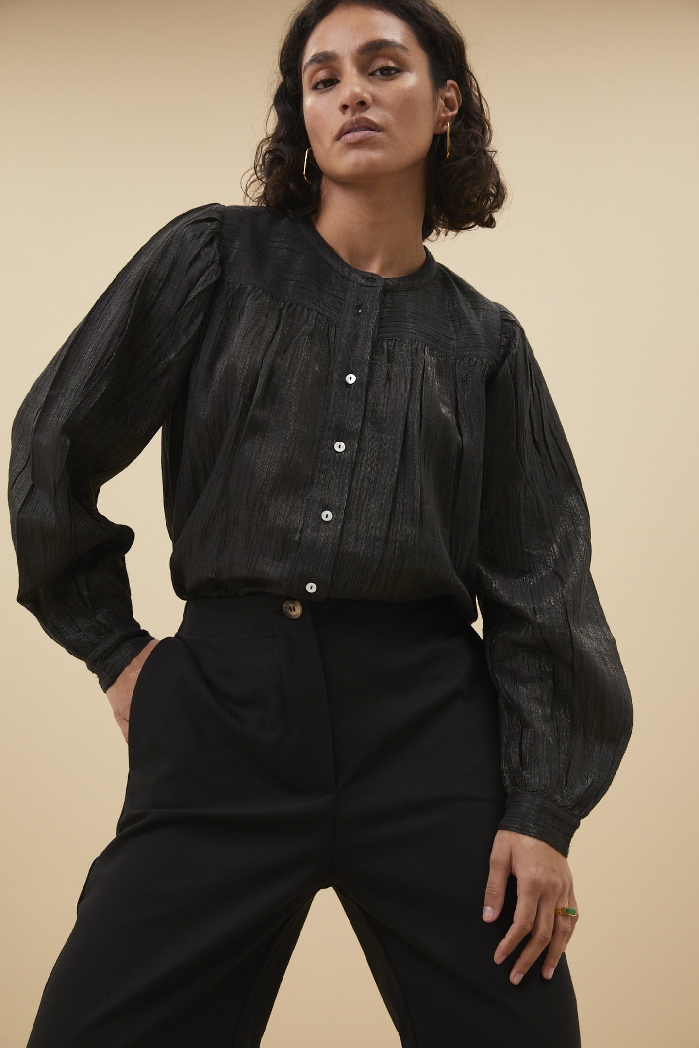 MEGGIE LUREX BLOUSE MIDNIGHT 1