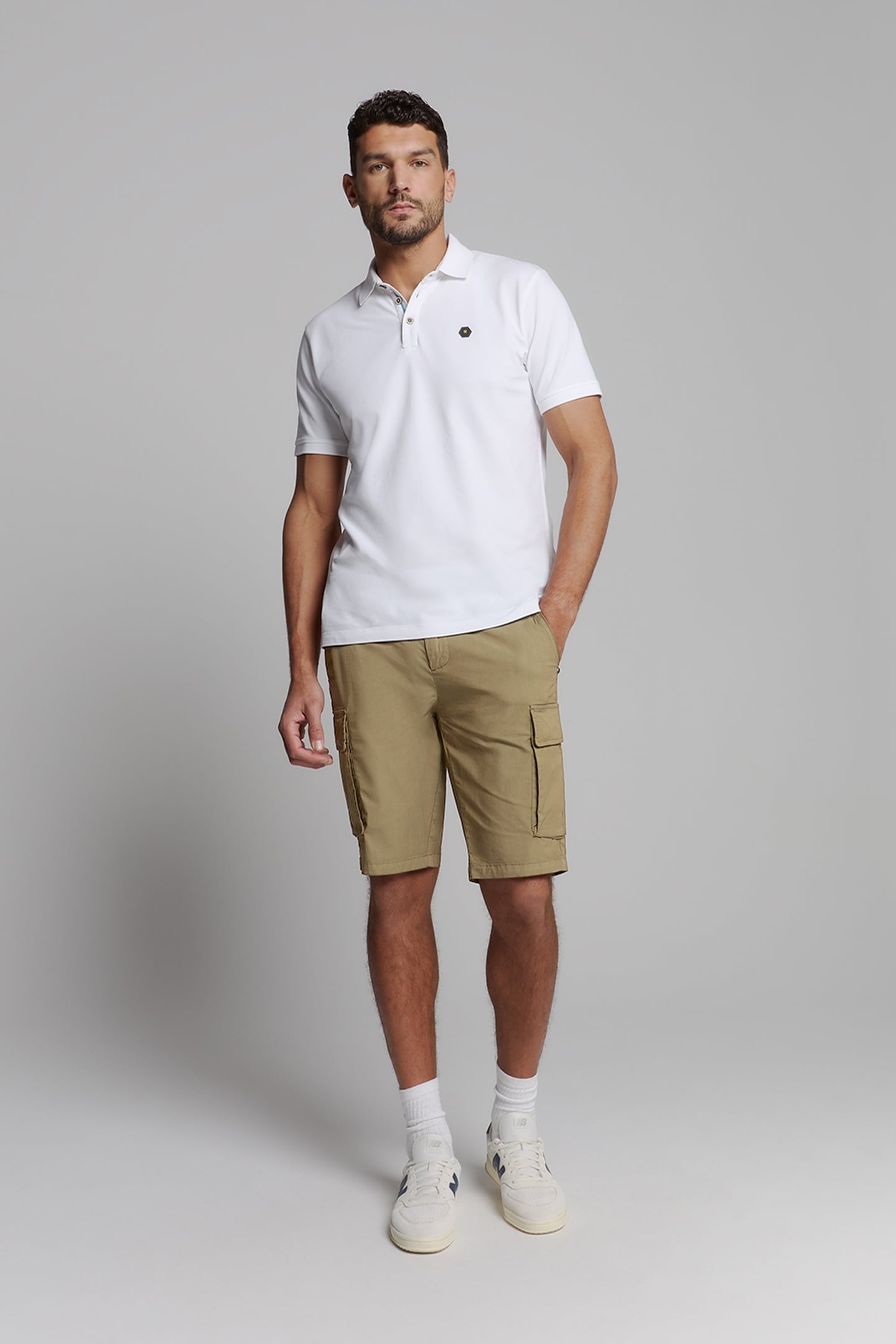 SHORT STRETCH CARGO GARMENT DYED KHAKI 1