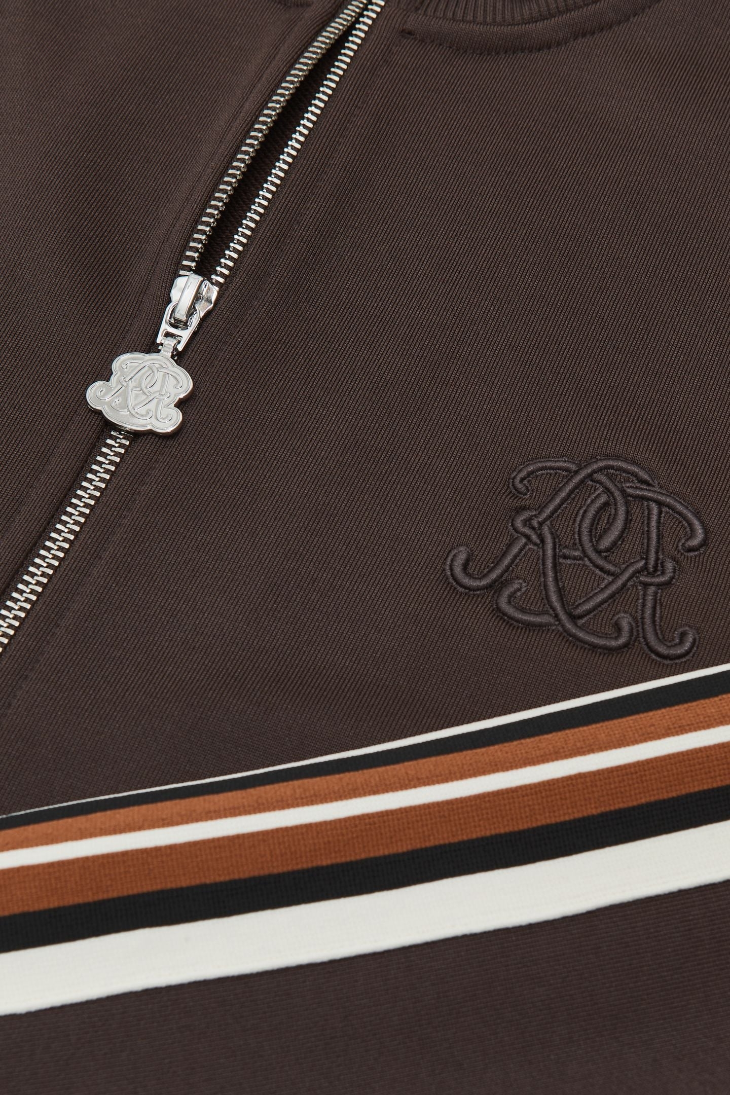 LS ZIP THROUGH MOTIF TRACK TOP BROWN 3