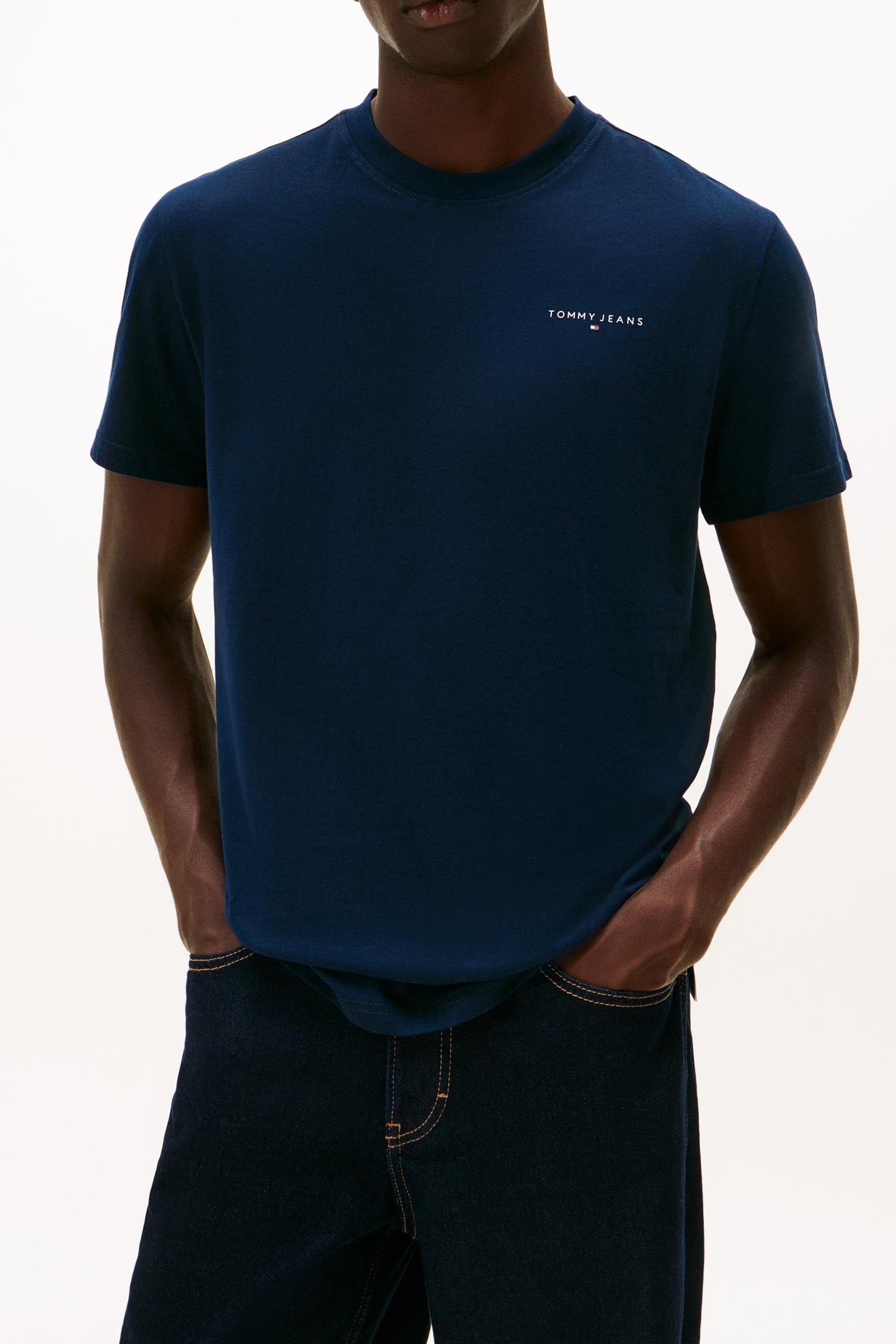 SLIM LINEAR SS T-SHIRT ECRU/DARK NIGHT NAVY 4