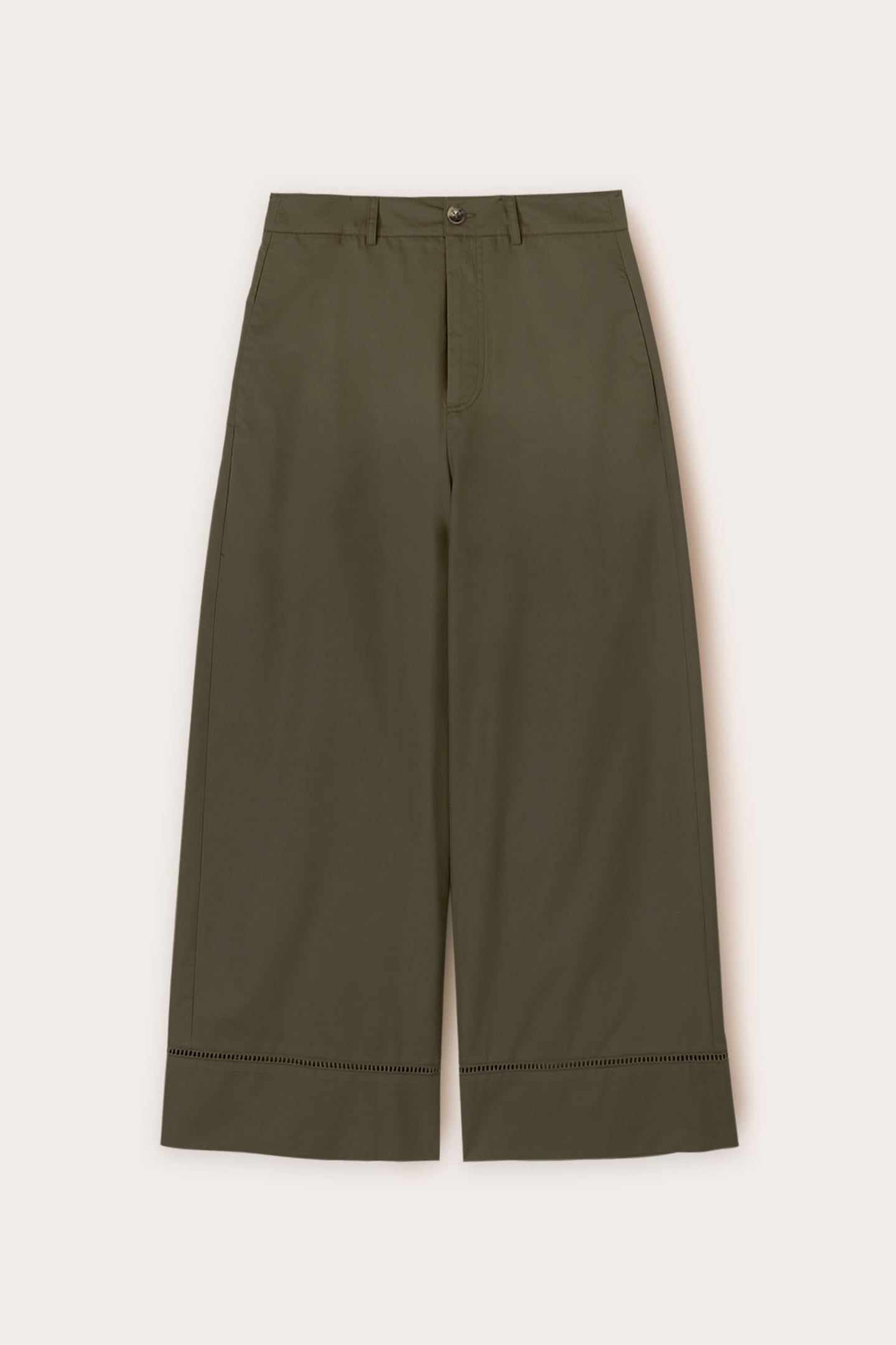 WIDE TROUSERS WITH OPENWORK DETAIL GREEN 5