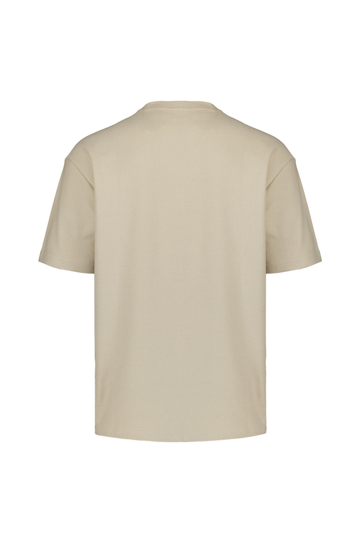 T-SHIRT CREWNECK SOLID RELIEF JACQUARD SAND 6