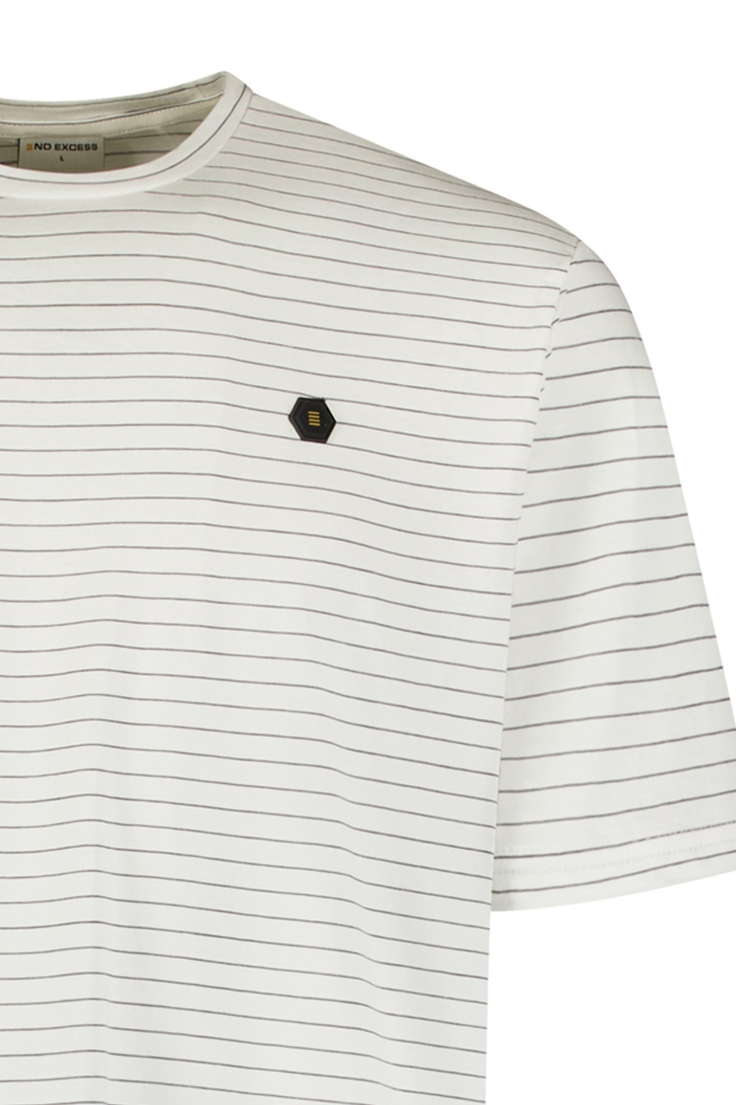 T-SHIRT CREWNECK PIN STRIPE GARMENT DYED WHITE 3