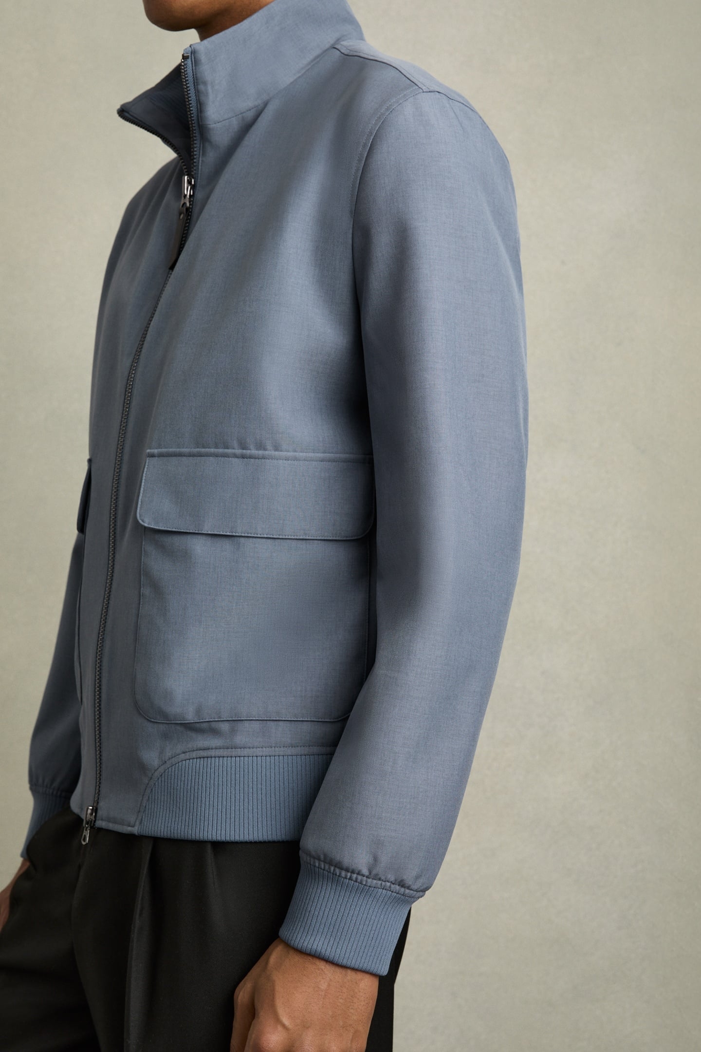 LS ZIP THROUGH FUNNEL NECK JACKET AIRFORCE BLUE 5