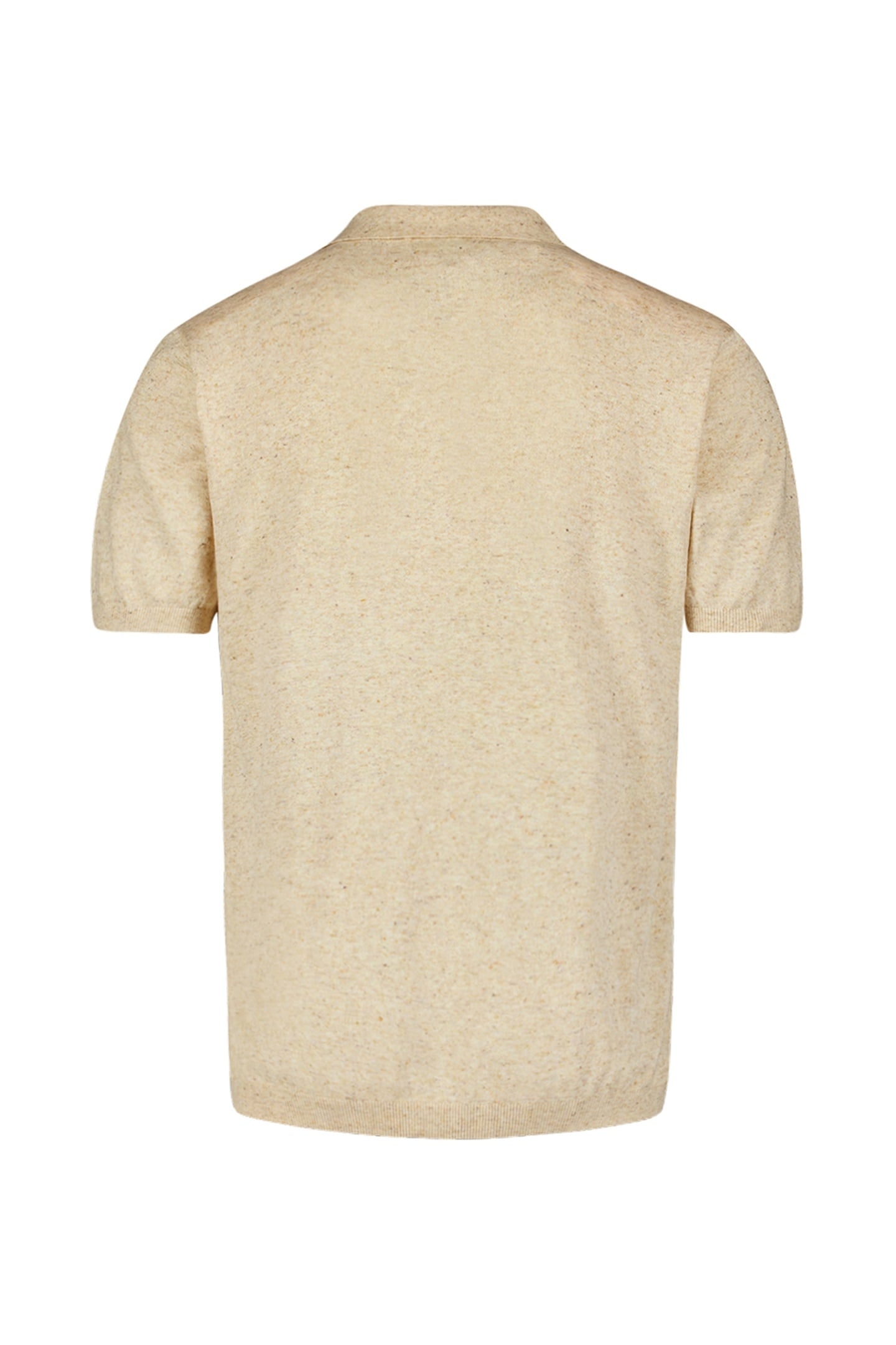 PULLOVER SHORT SLEEVE POLO V MELANGE WITH LINEN SAND 5