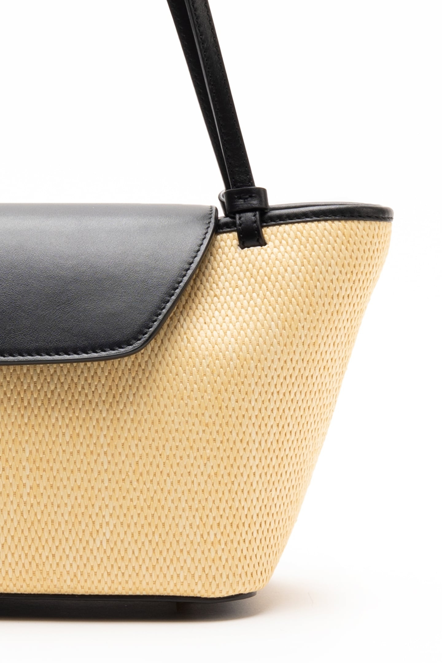 COURRIER TOTE RAFFIA LEATHER NATURAL/BLACK 4