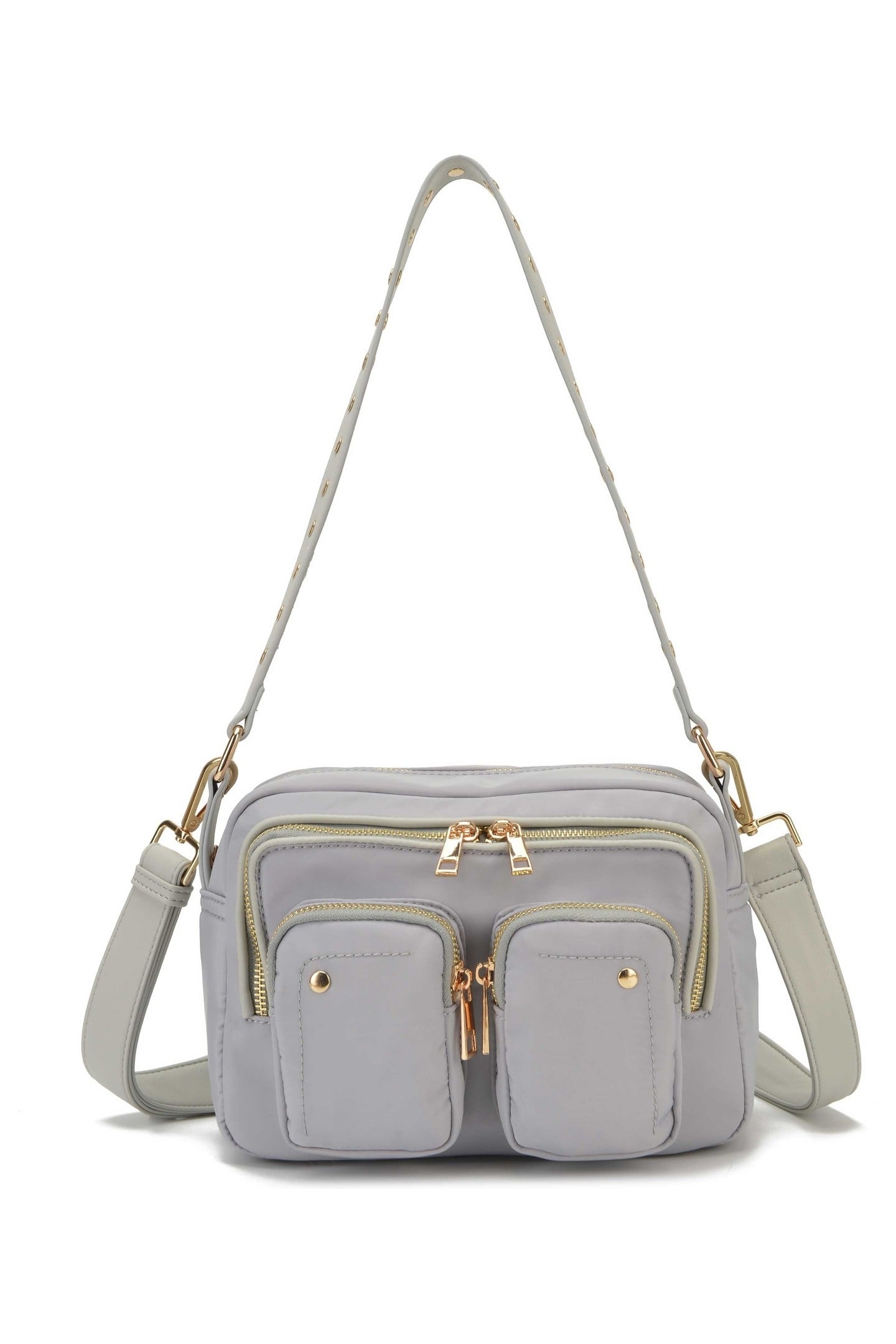 ELLIE RECYCLED NYLON LIGHT GREY W. GOLD 1