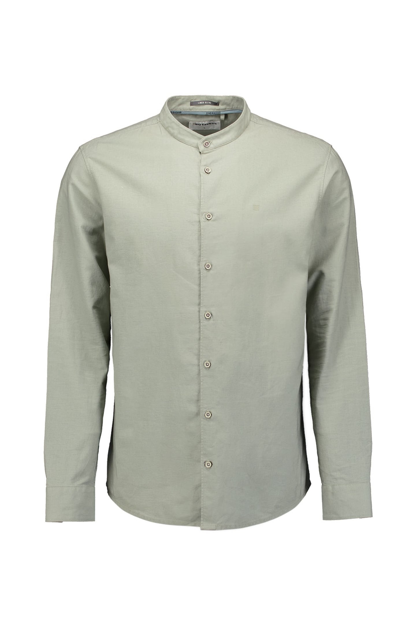 SHIRT GRANDDAD SOLID WITH LINEN LIGHT ARMY 4